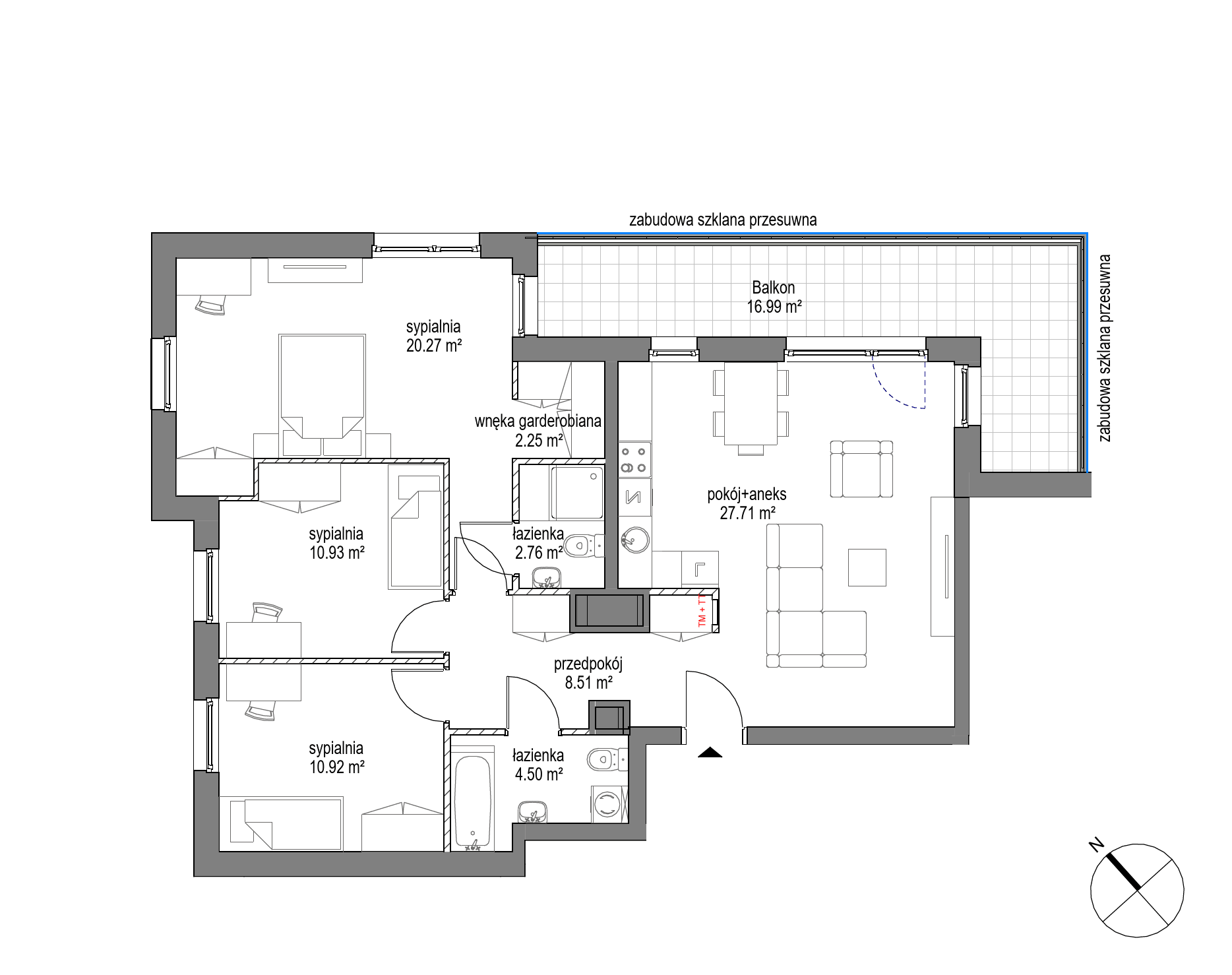 Plan 4 pok. 88m²