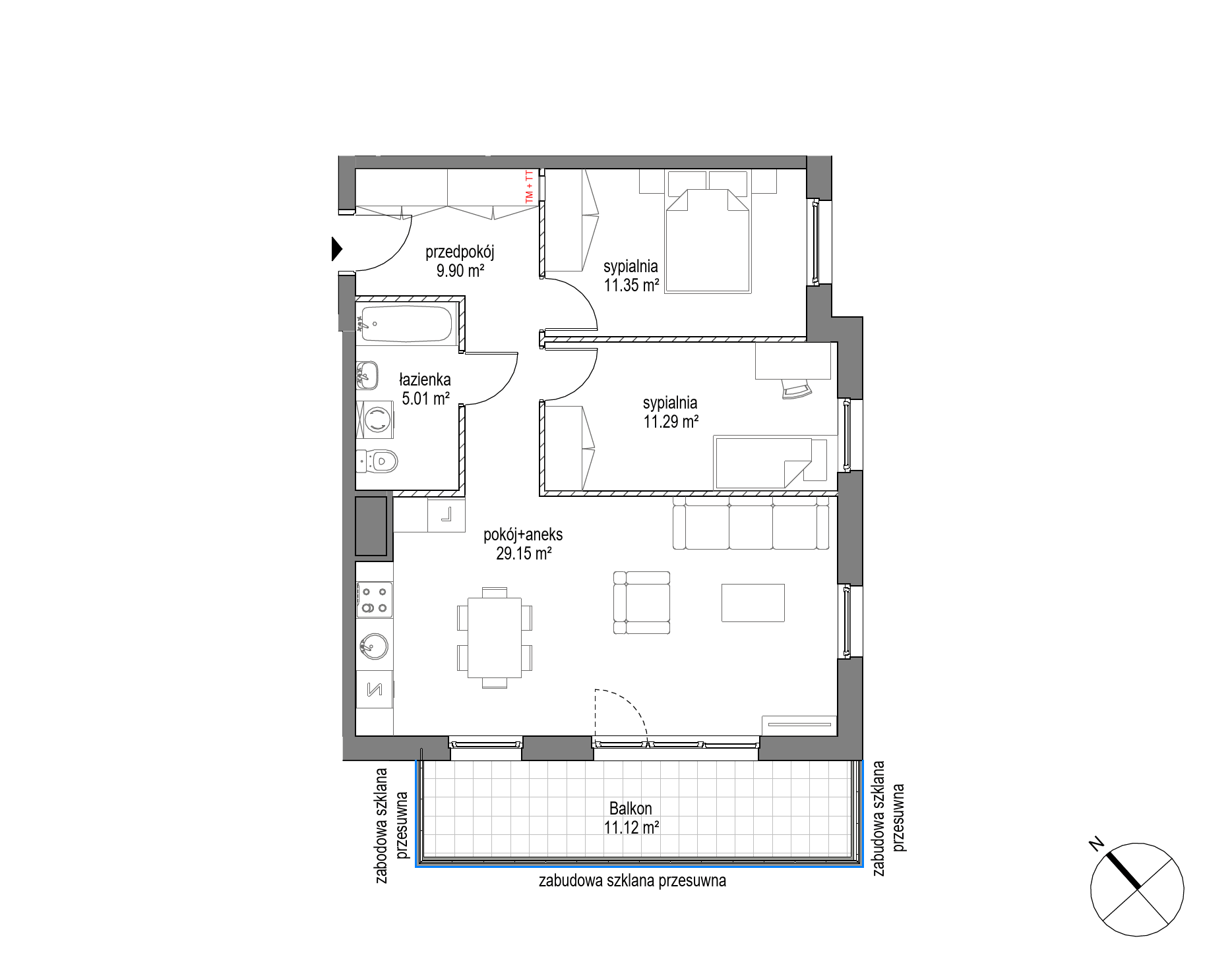 Plan 3 pok. 67m²
