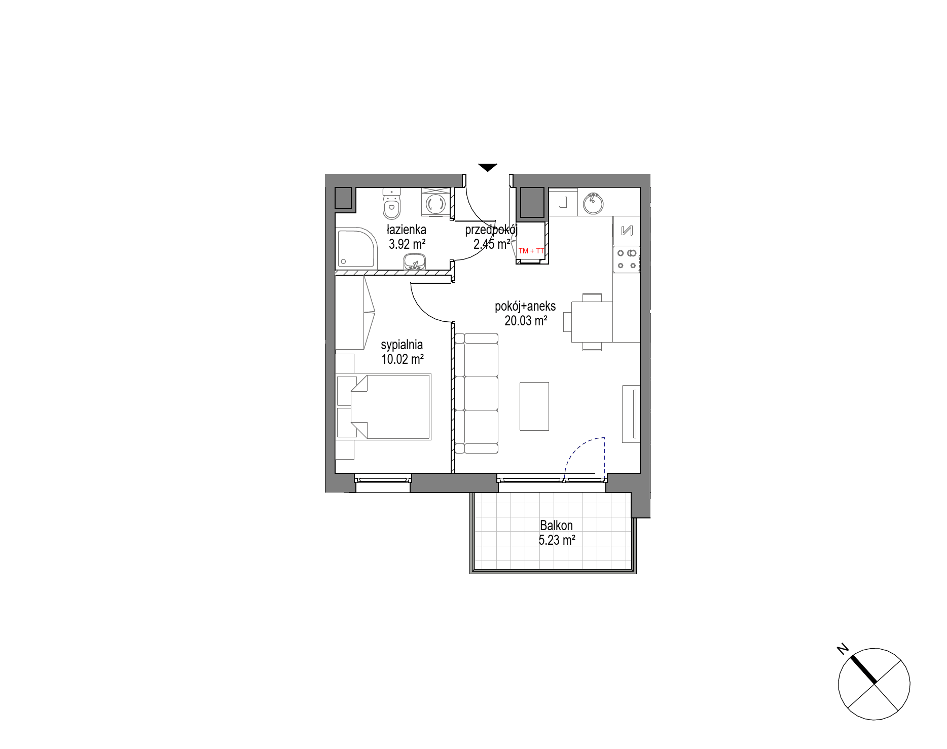 Plan 2 pok. 36m²
