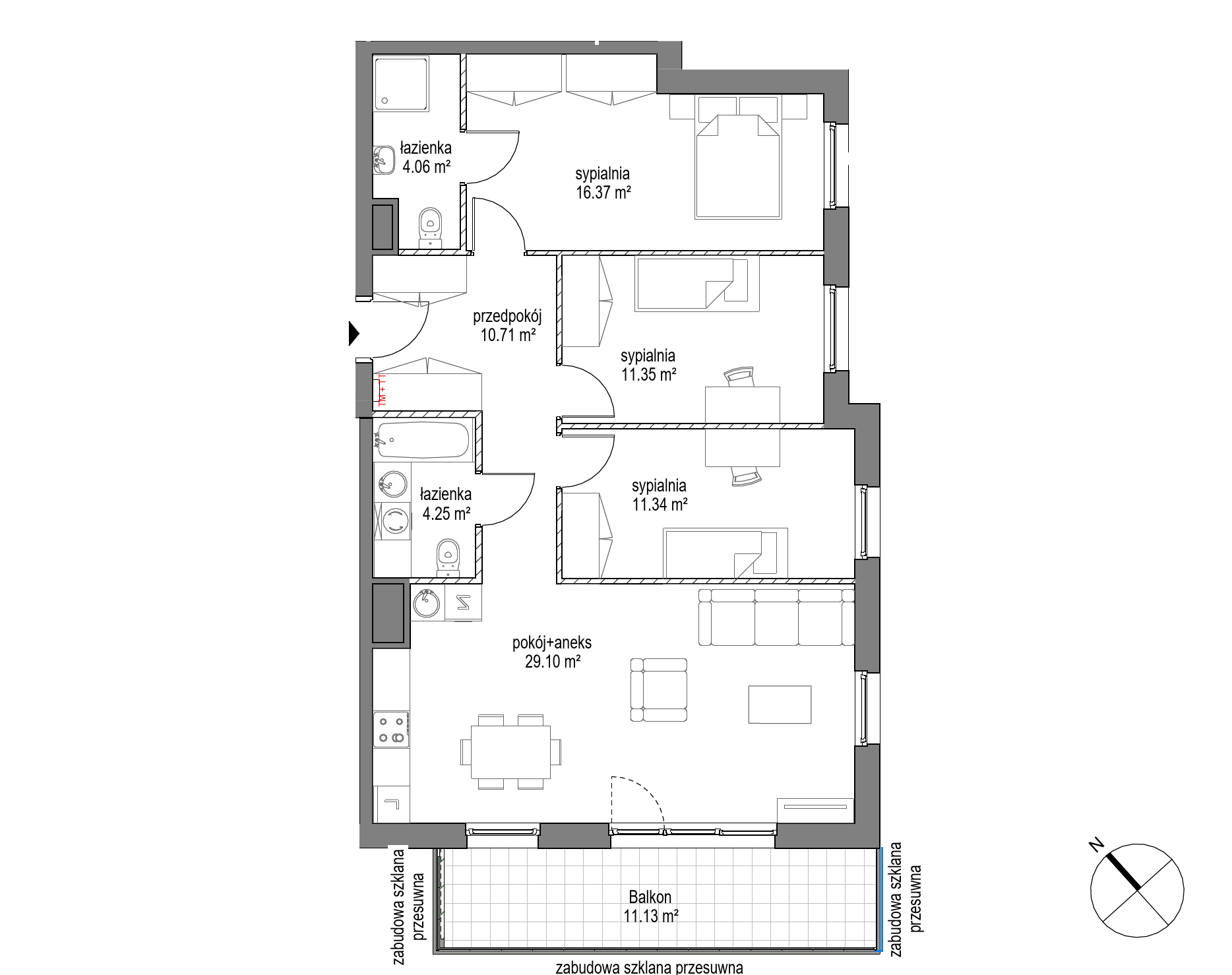 Plan 4 pok. 87m²