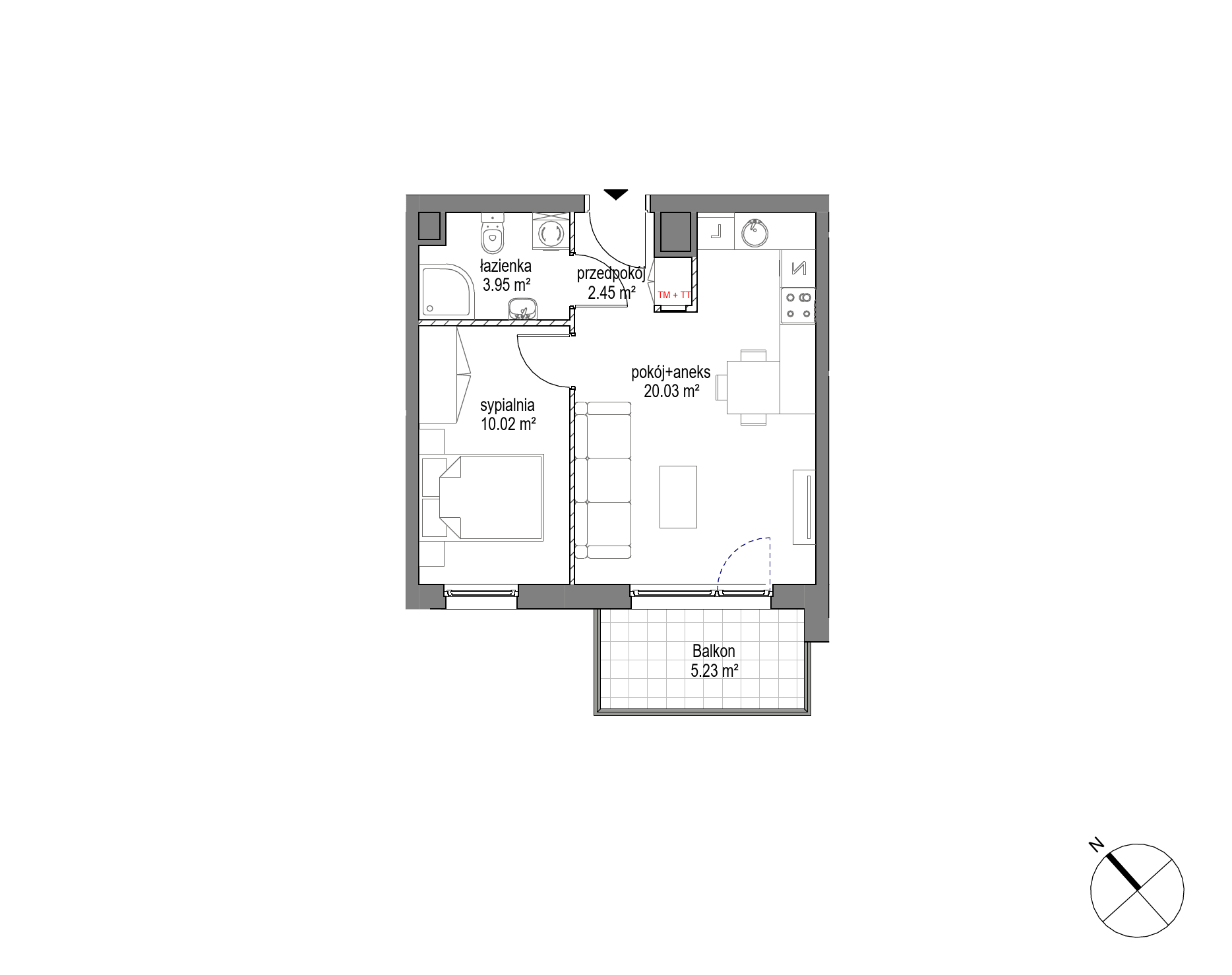 Plan 2 pok. 36m²