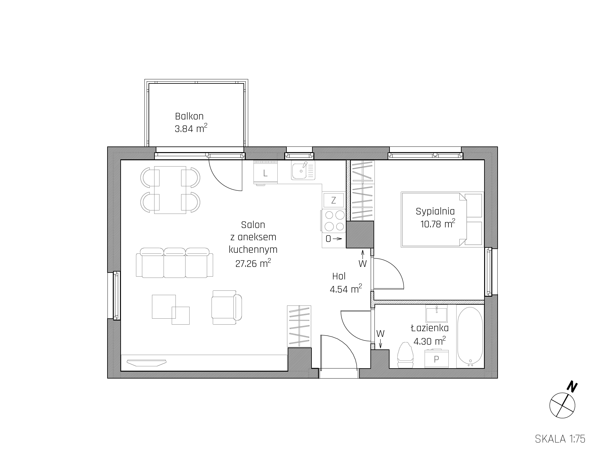 Plan 2 pok. 47m²