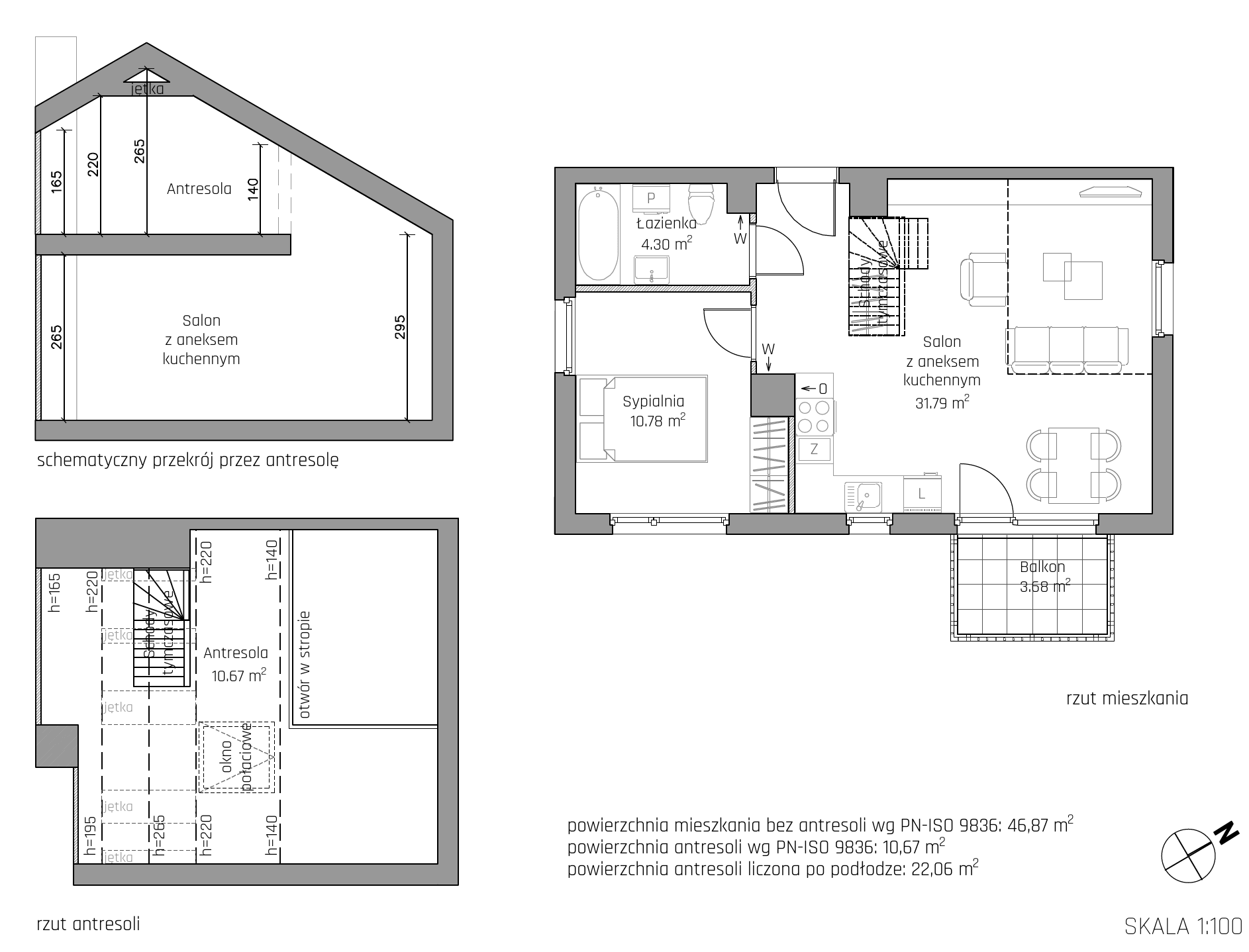 Plan 3 pok. 58m²