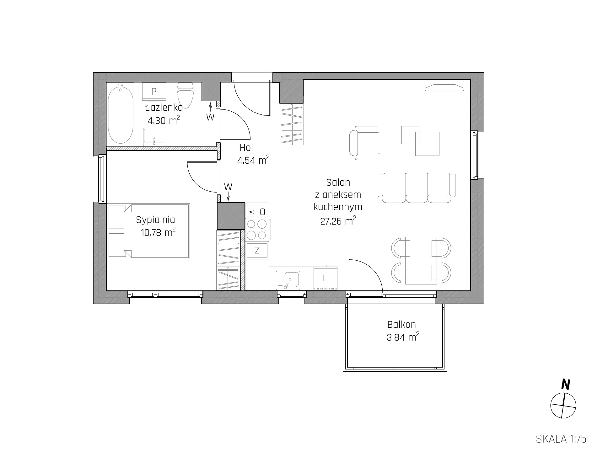 Plan 2 pok. 47m²