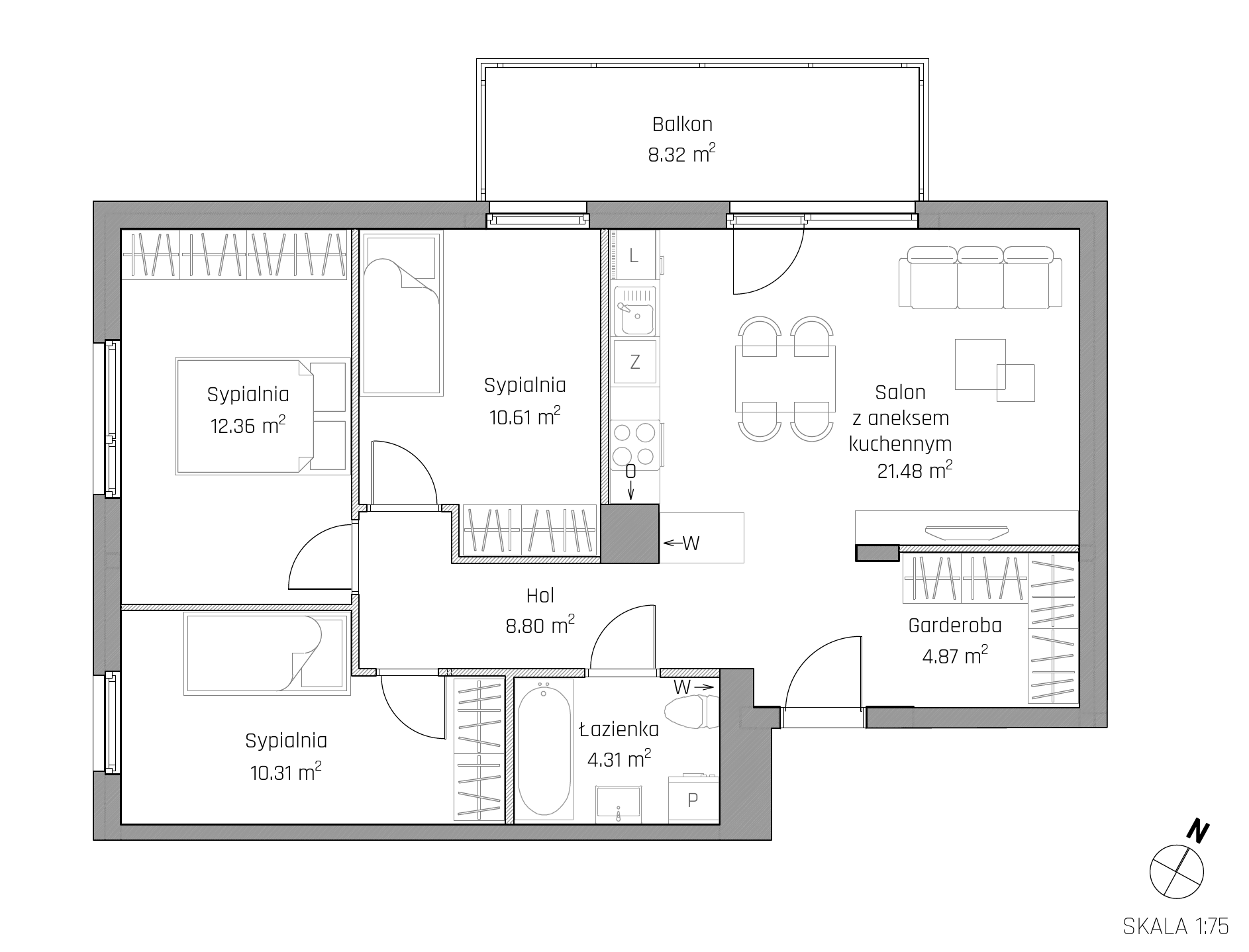 Plan 4 pok. 73m²
