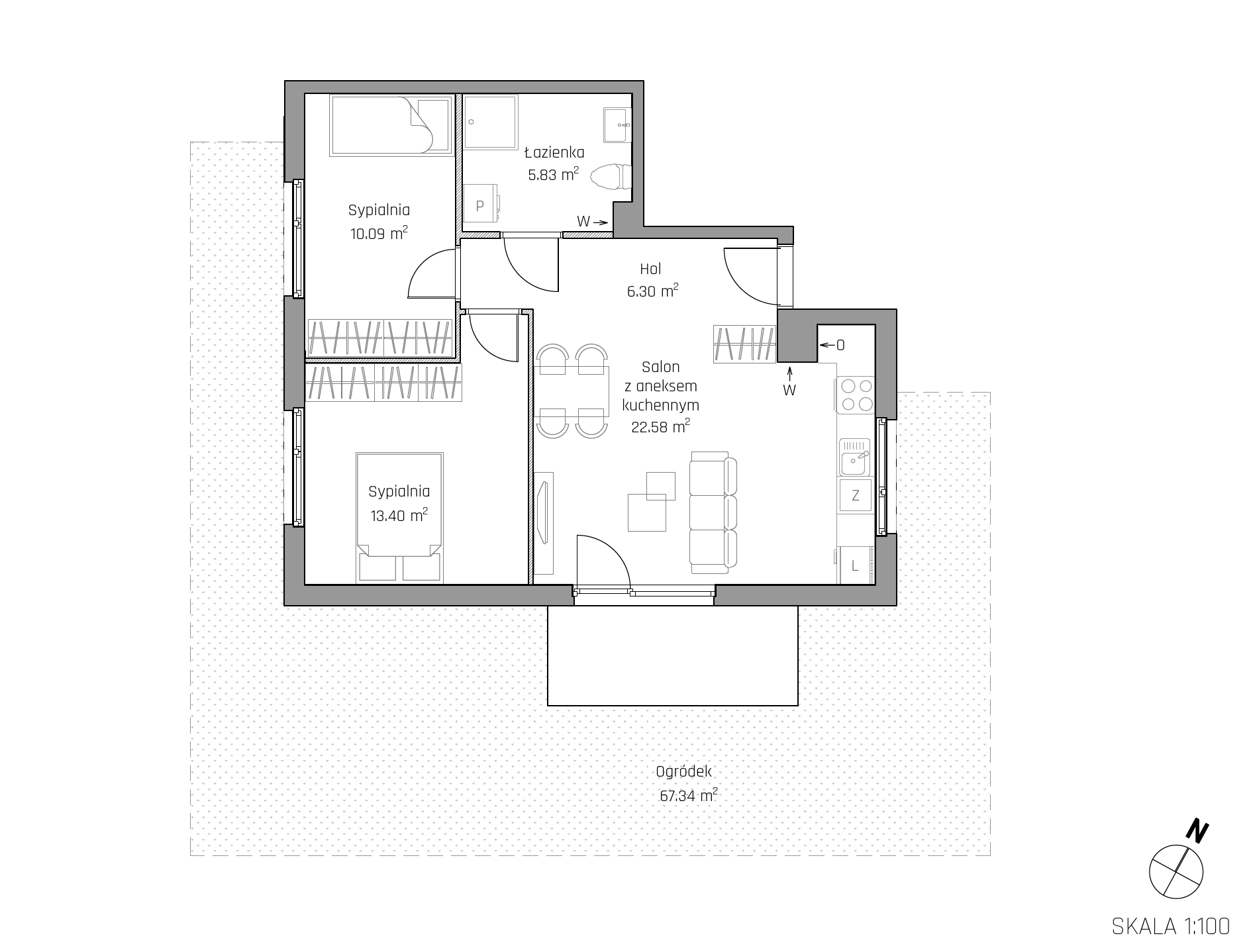 Plan 3 pok. 58m²