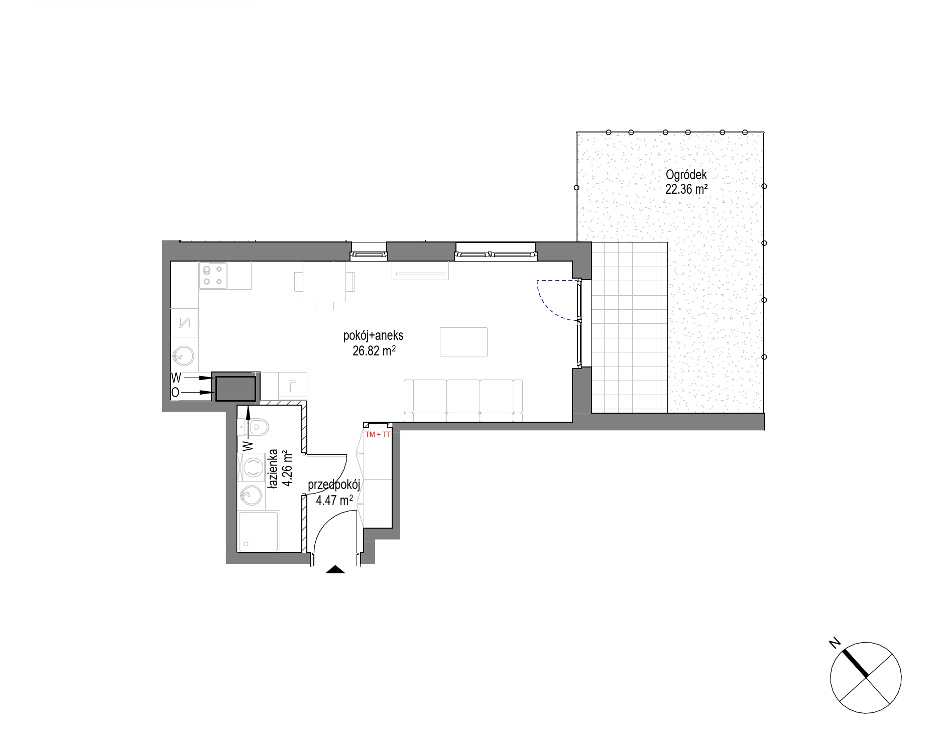 Plan 1 pok. 36m²