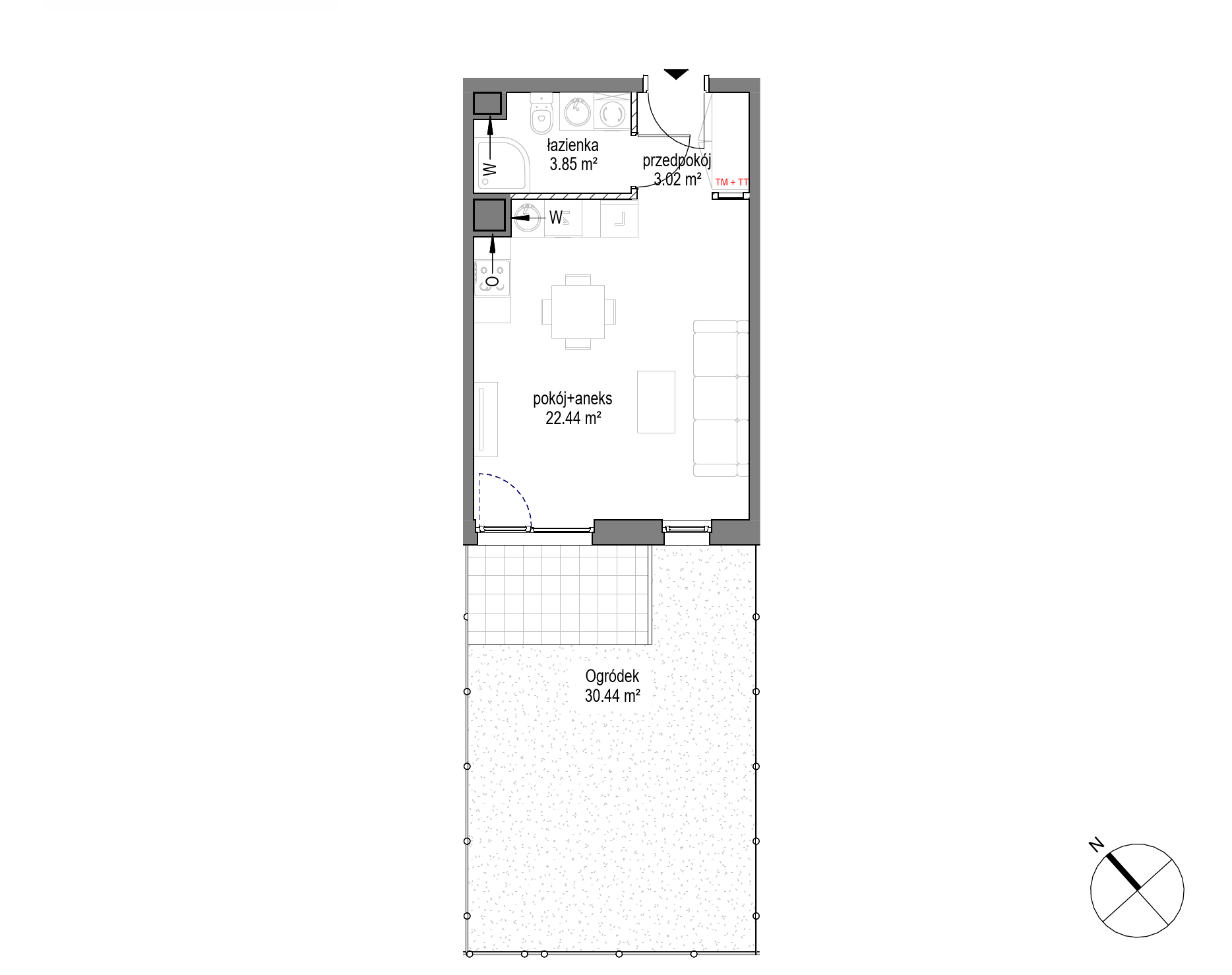 Plan 1 pok. 29m²