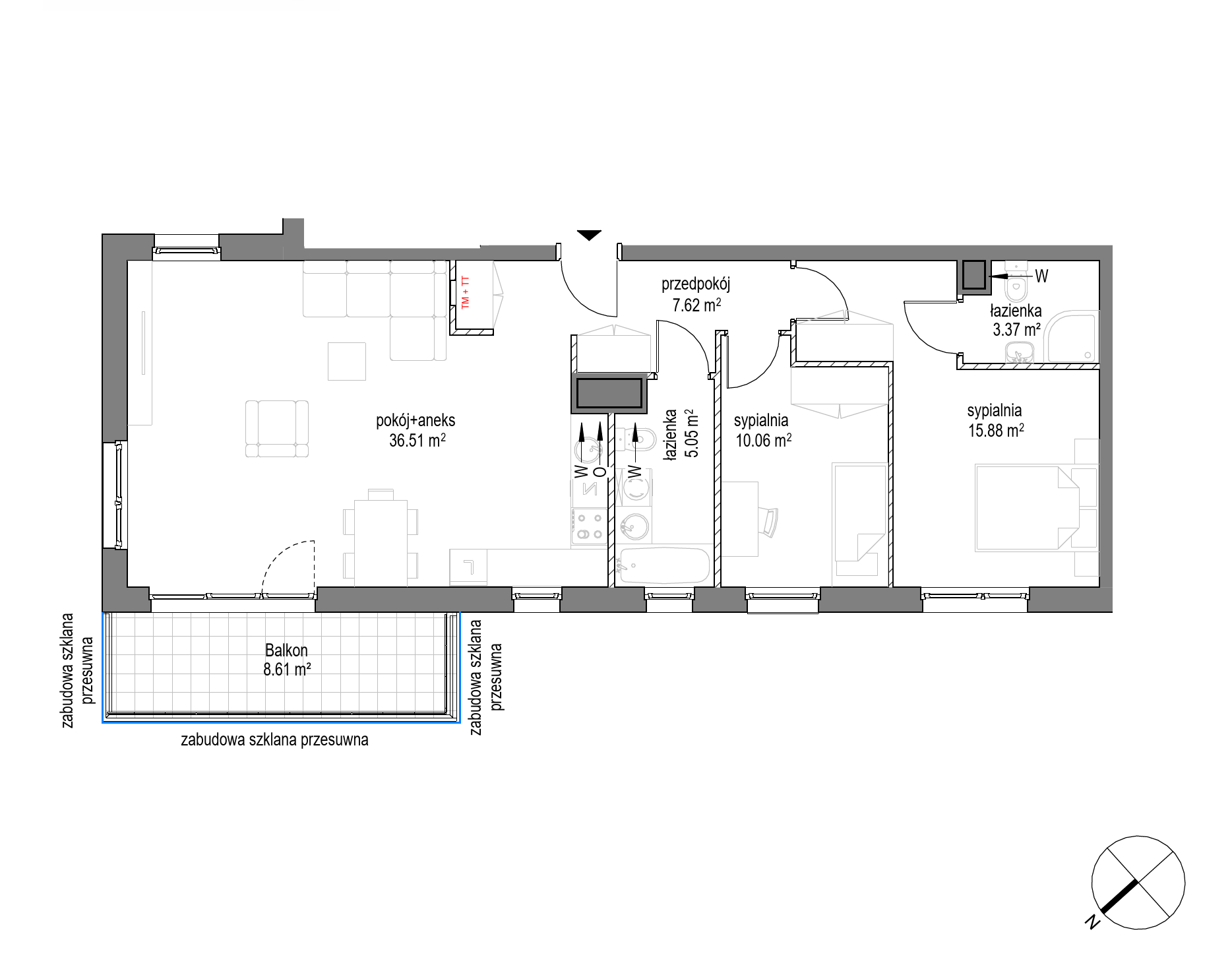 Plan 3 pok. 78m²