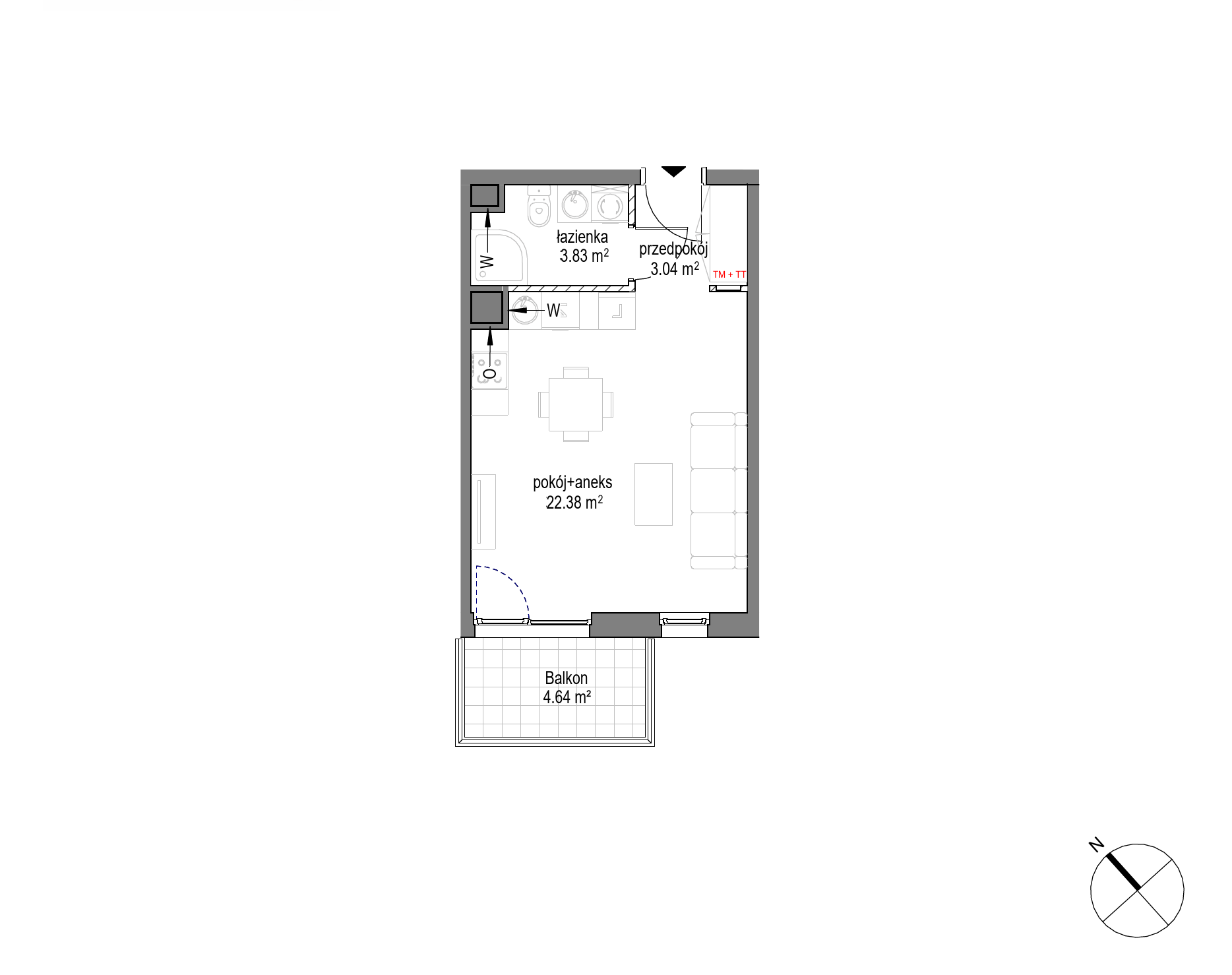 Plan 1 pok. 29m²