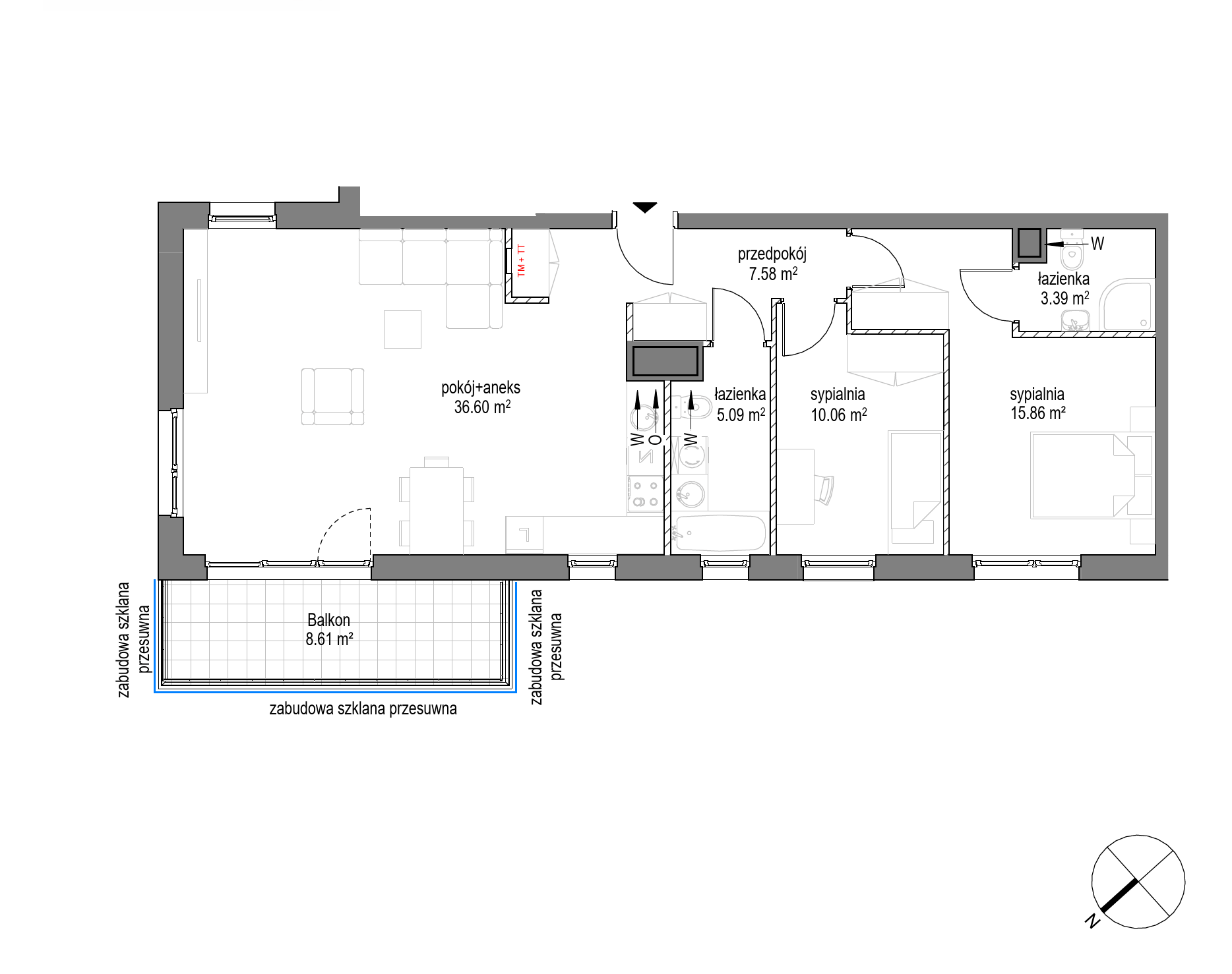 Plan 3 pok. 79m²