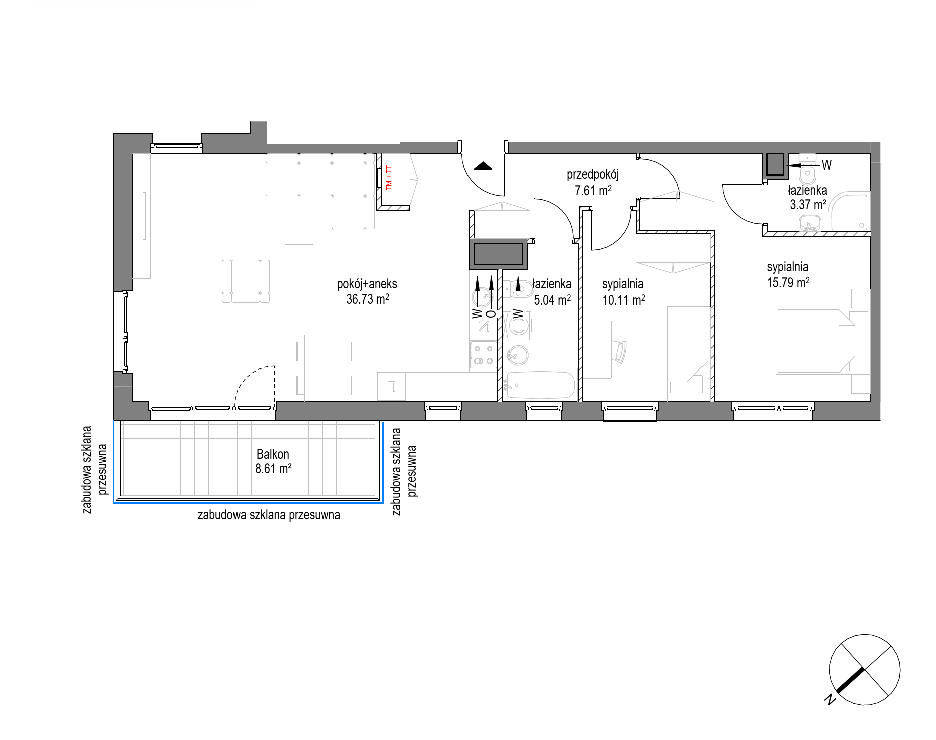 Plan 3 pok. 79m²