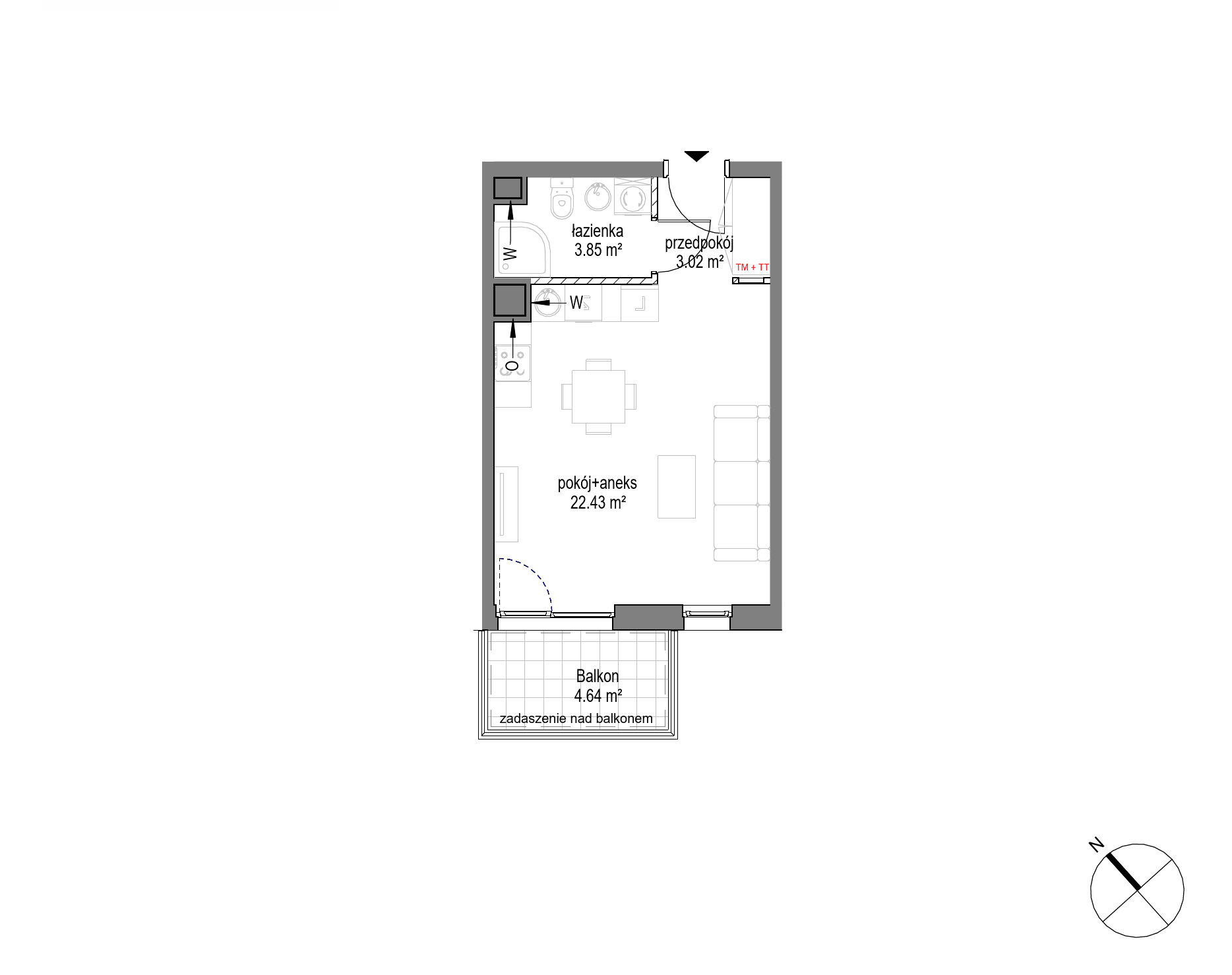 Plan 1 pok. 29m²