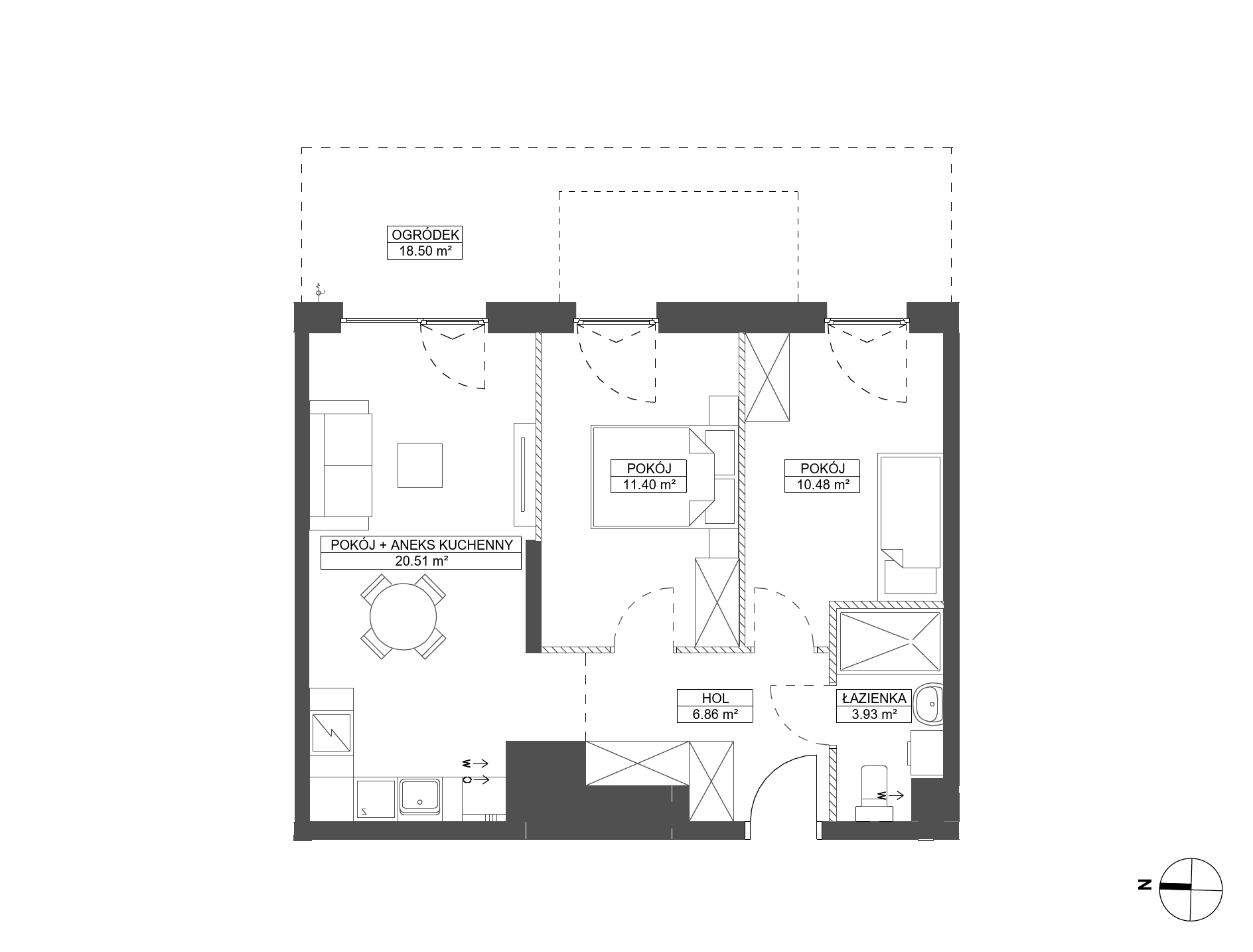 Plan 3 pok. 53m²