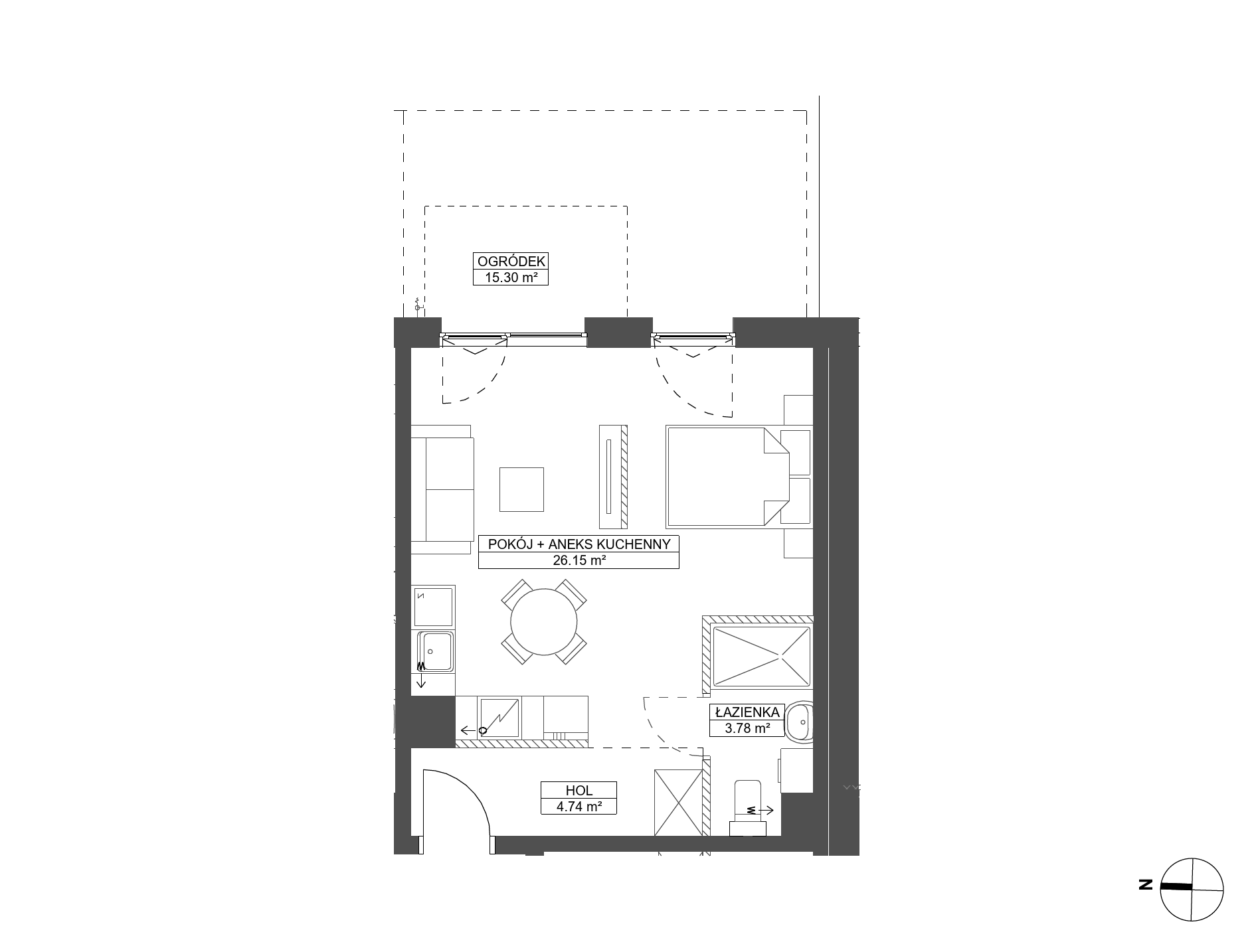 Plan 1 pok. 35m²