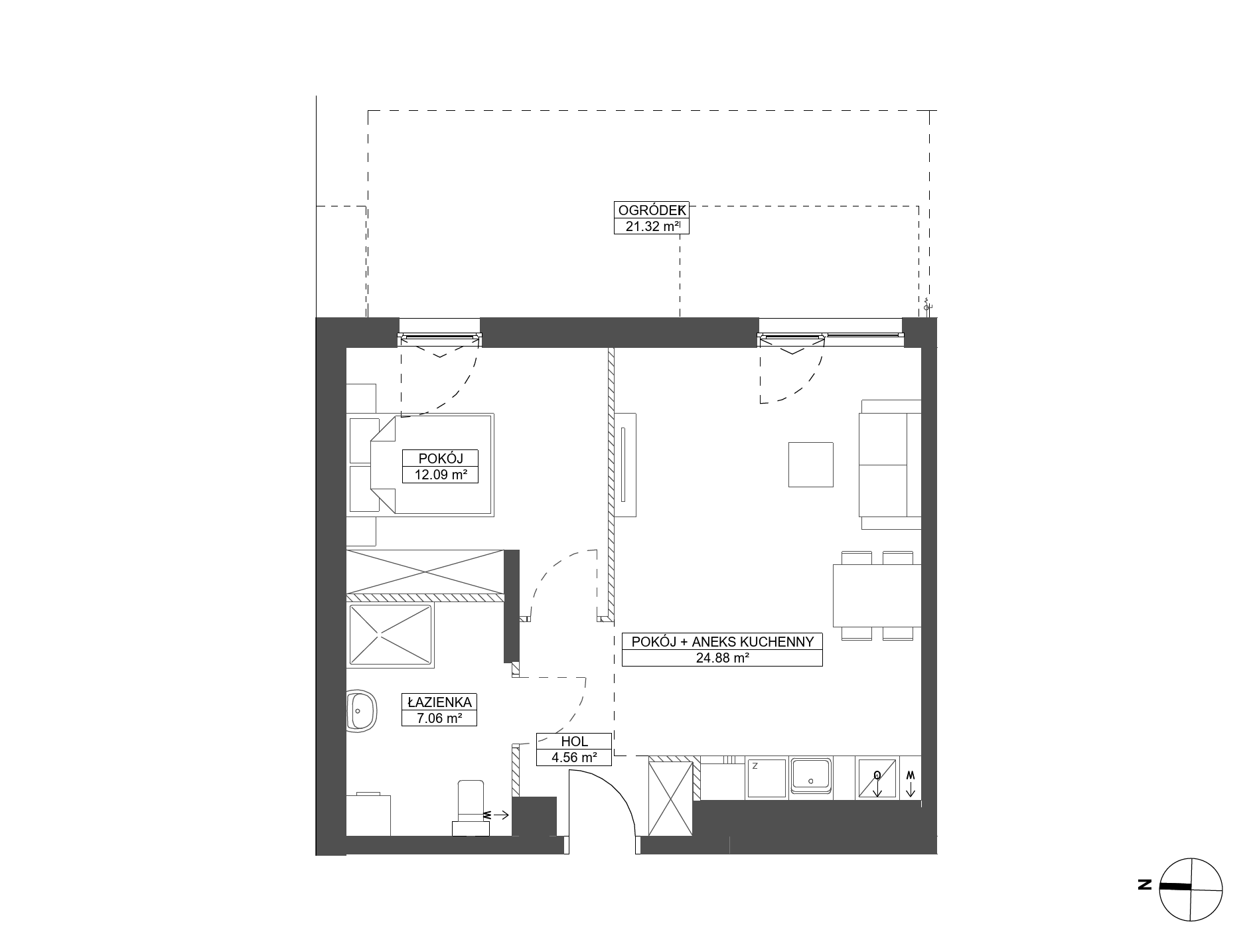 Plan 2 pok. 49m²