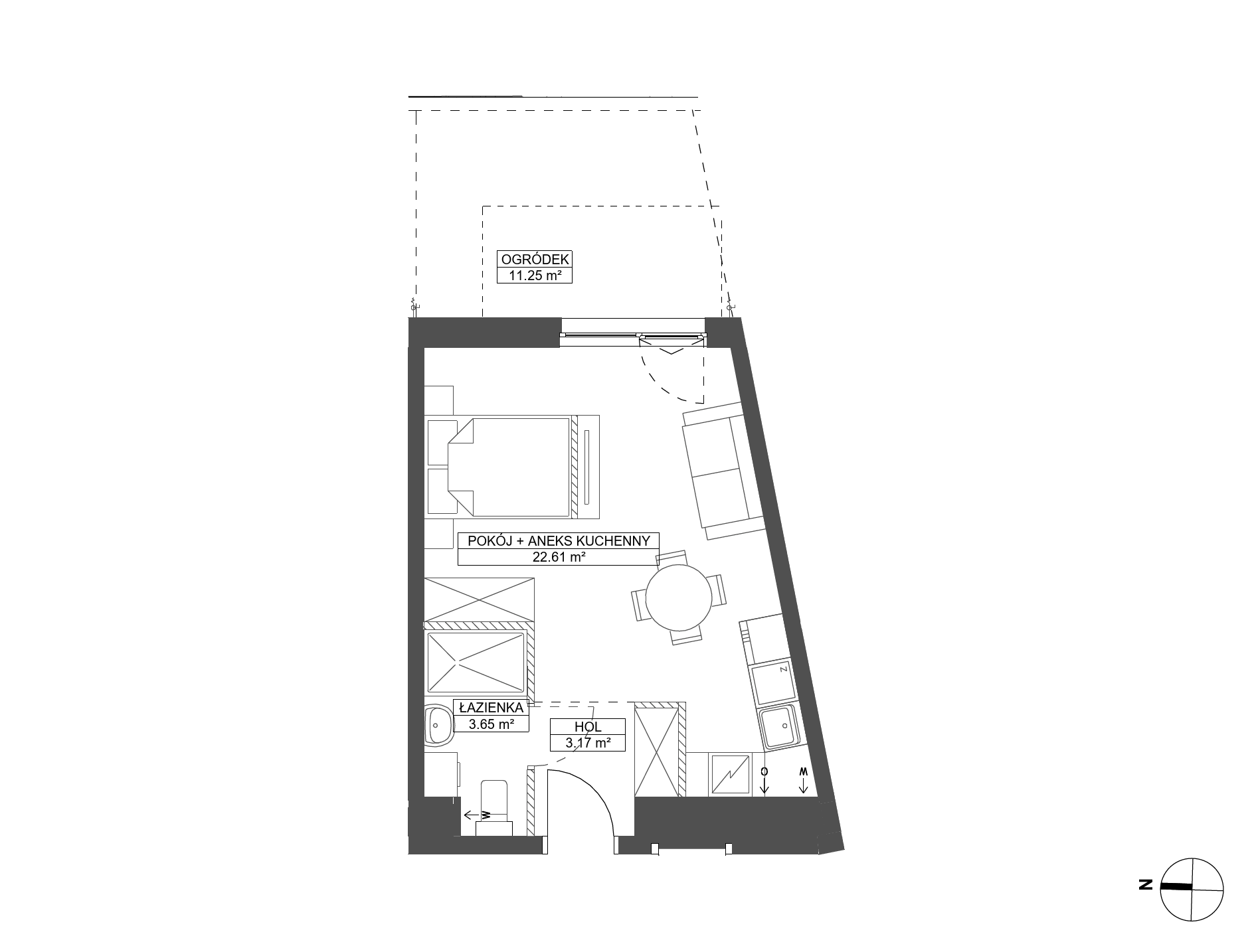 Plan 1 pok. 29m²