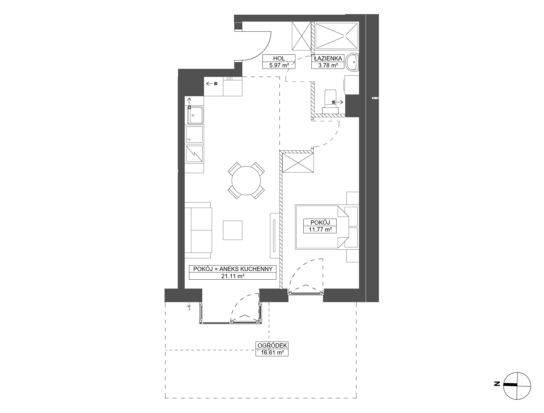 Plan 2 pok. 43m²
