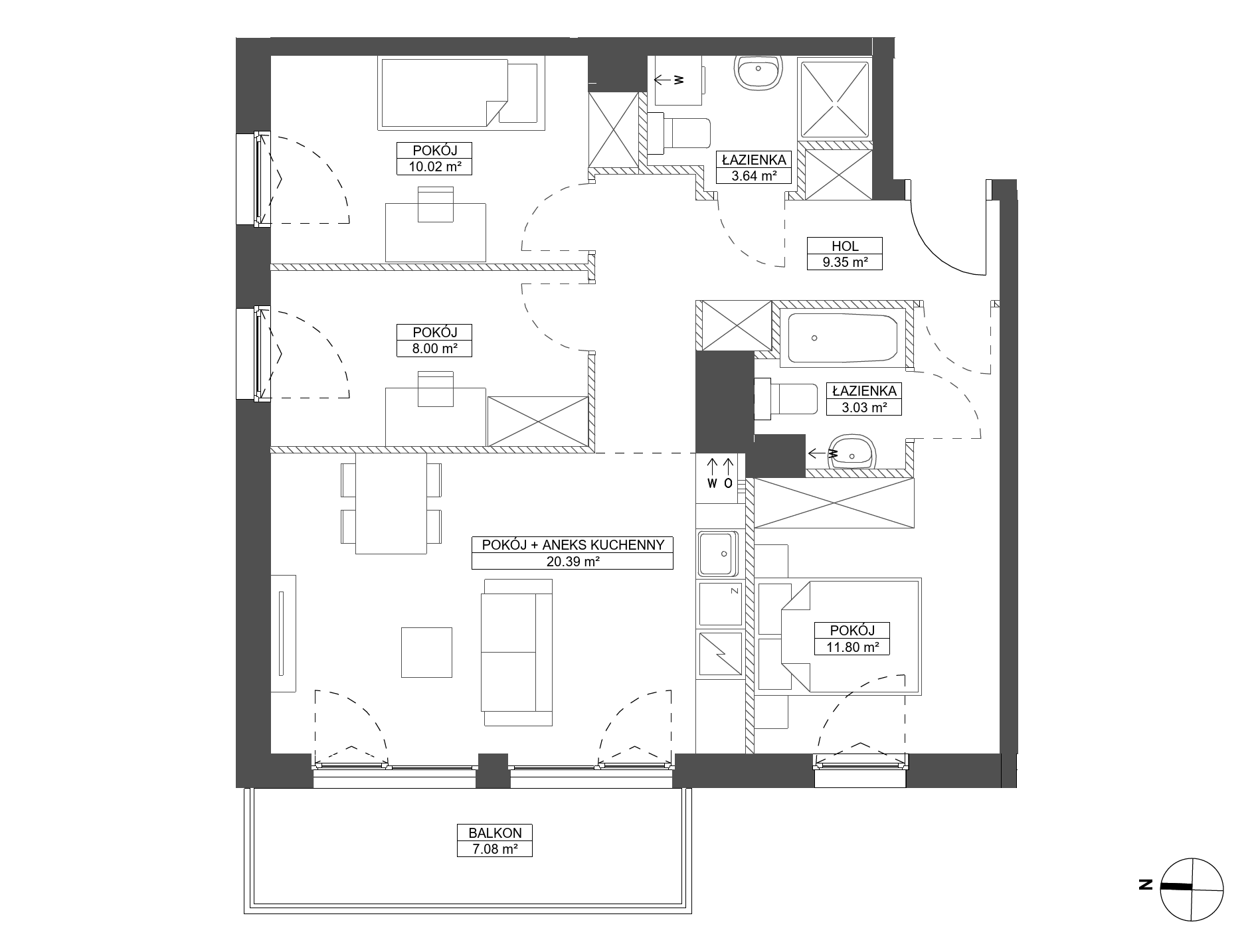 Plan 4 pok. 66m²