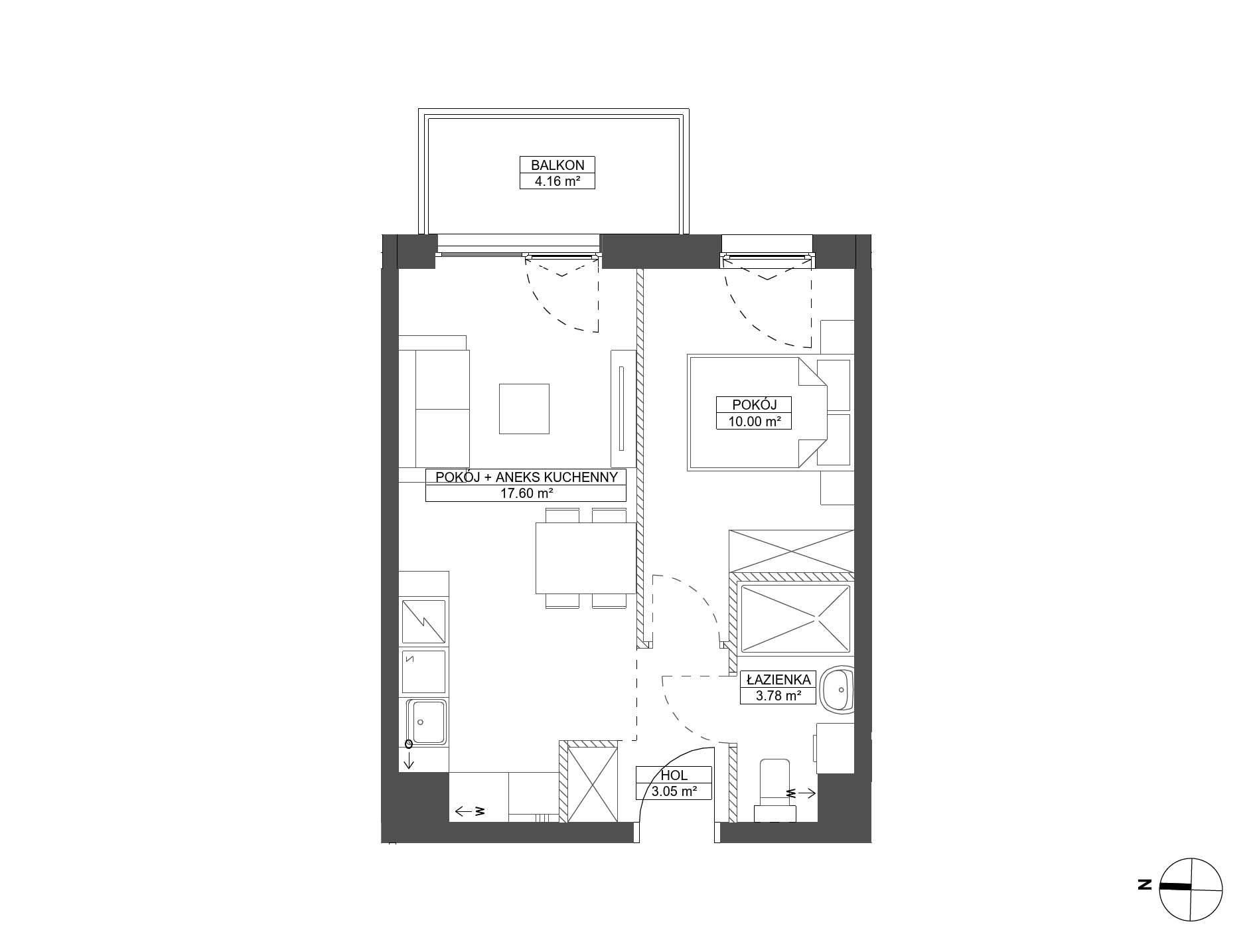 Plan 2 pok. 34m²