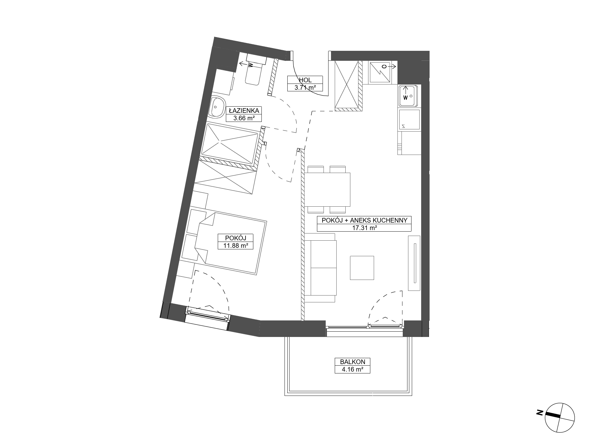 Plan 2 pok. 37m²