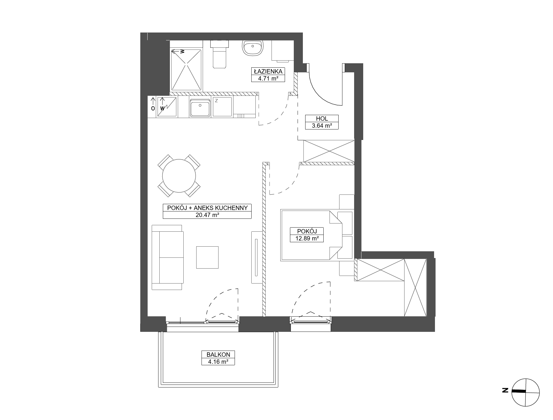 Plan 2 pok. 42m²