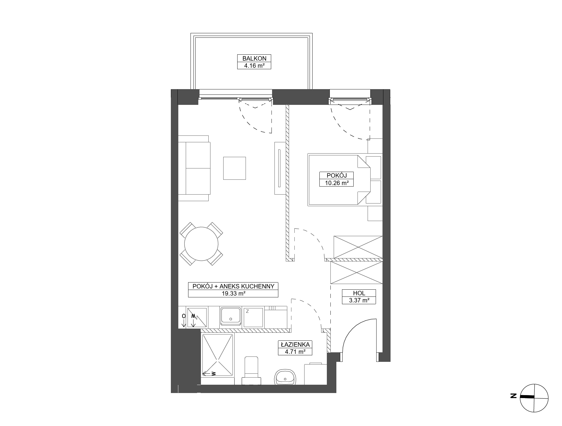 Plan 2 pok. 38m²