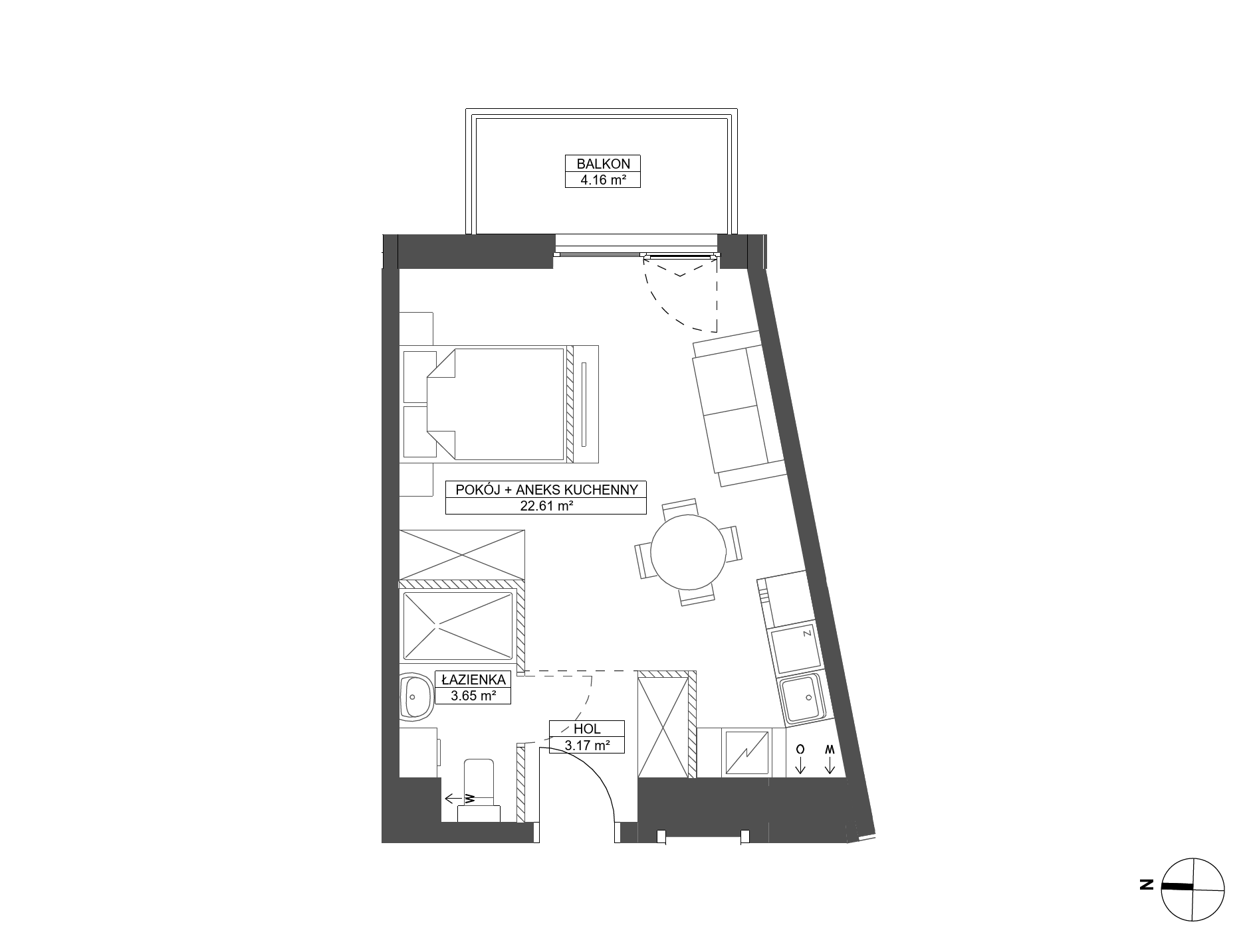 Plan 1 pok. 29m²