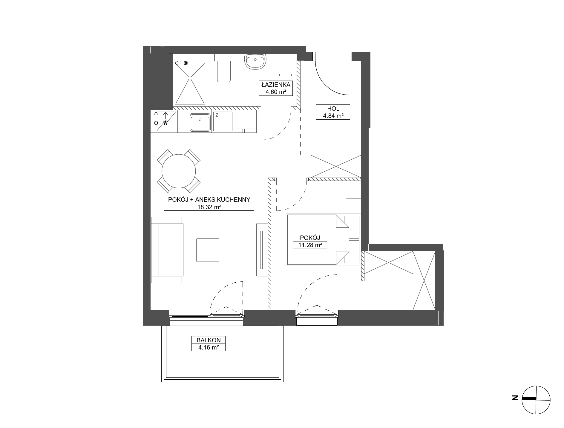 Plan 2 pok. 39m²