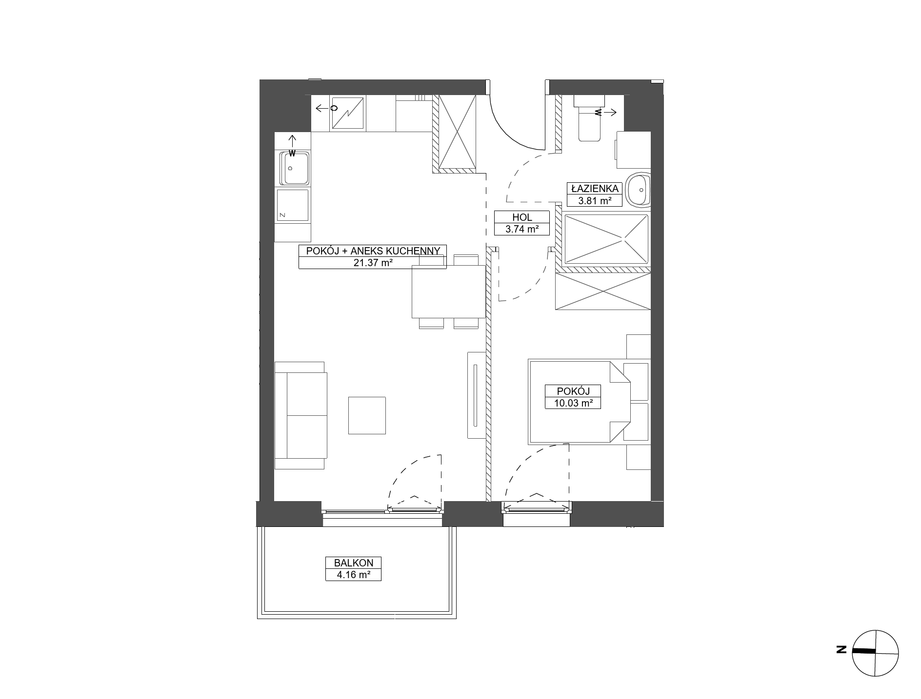 Plan 2 pok. 39m²