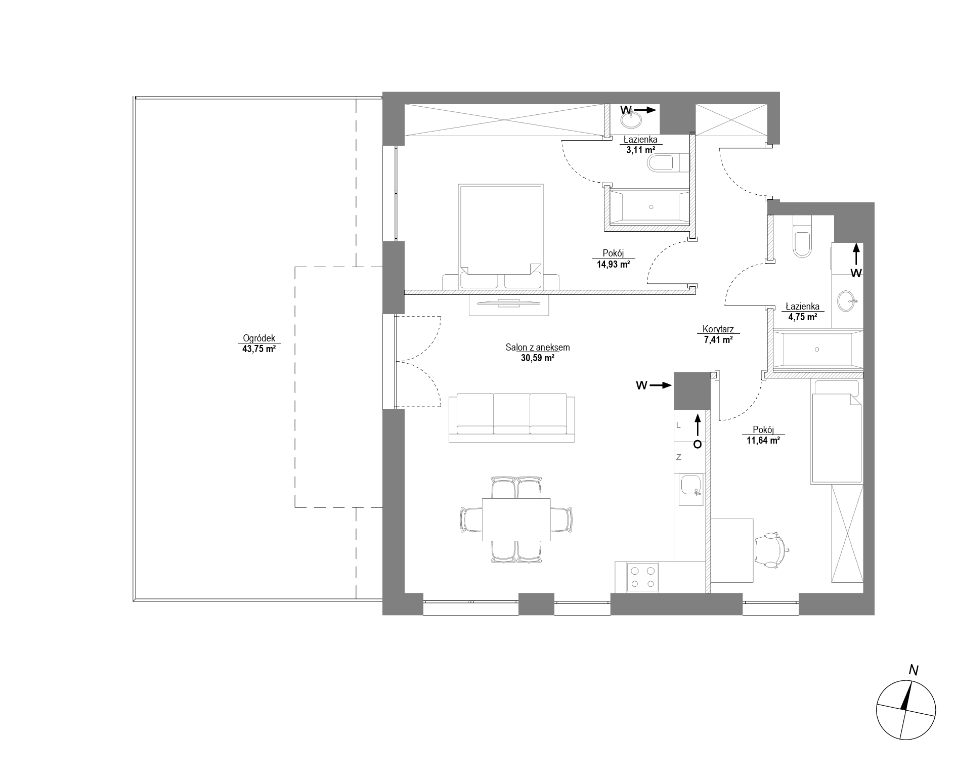 Plan 3 pok. 72m²