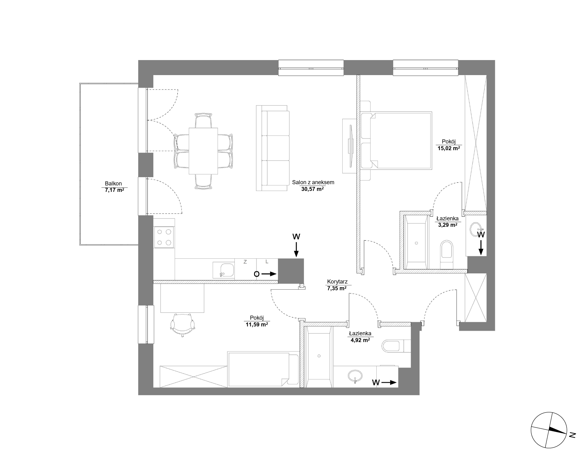 Plan 3 pok. 73m²