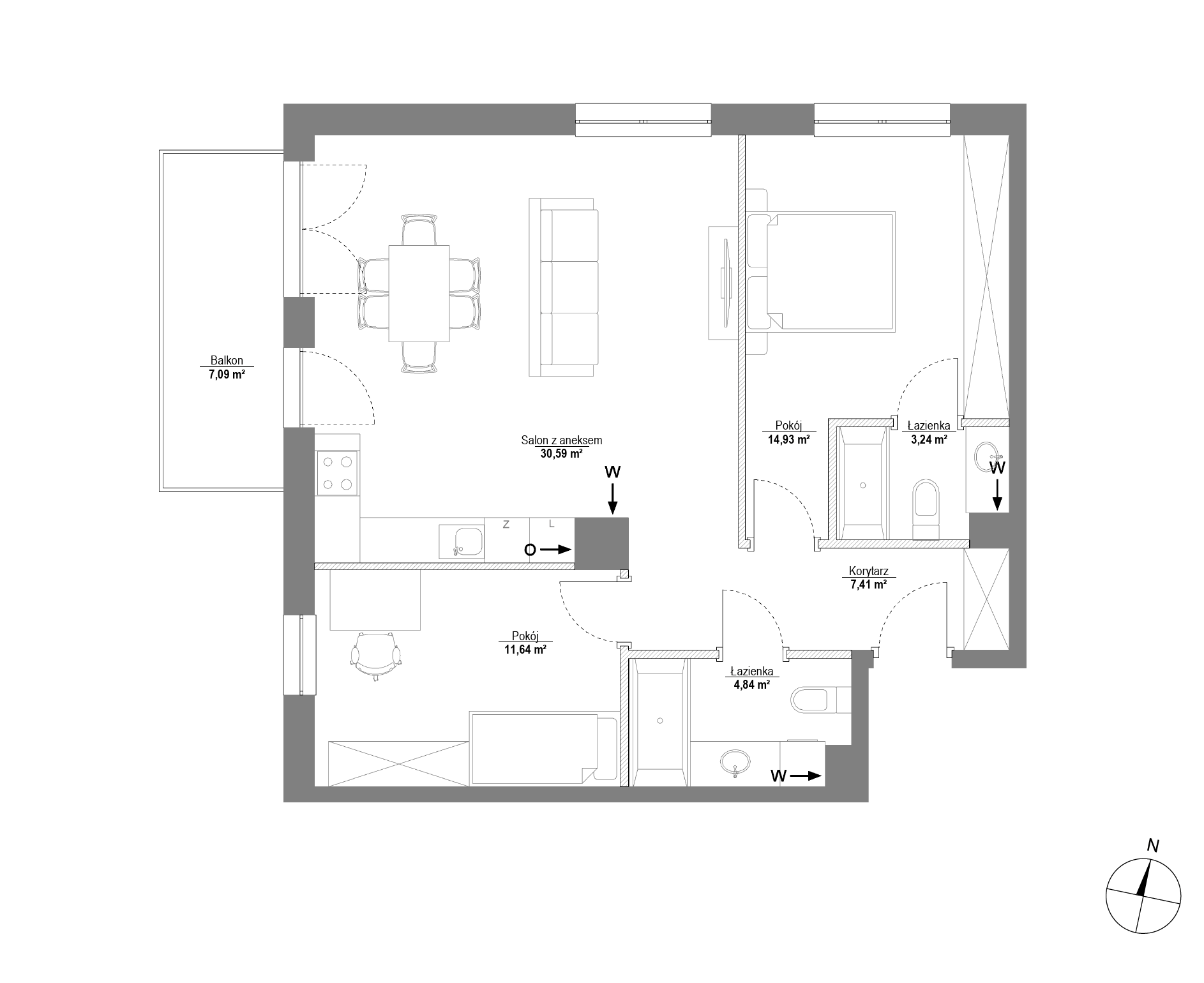 Plan 3 pok. 73m²