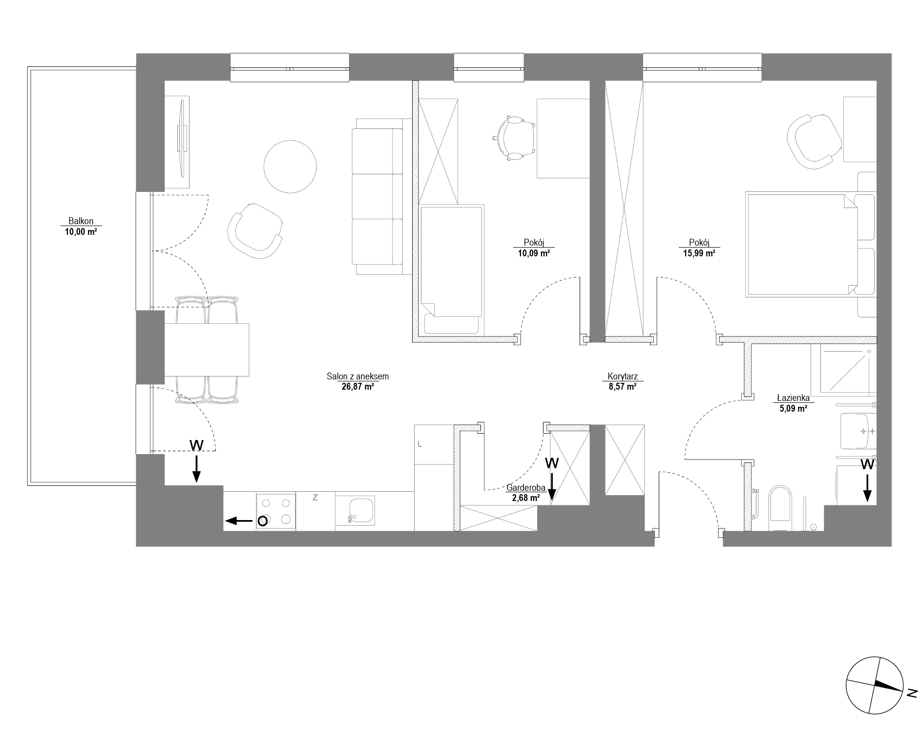Plan 3 pok. 69m²
