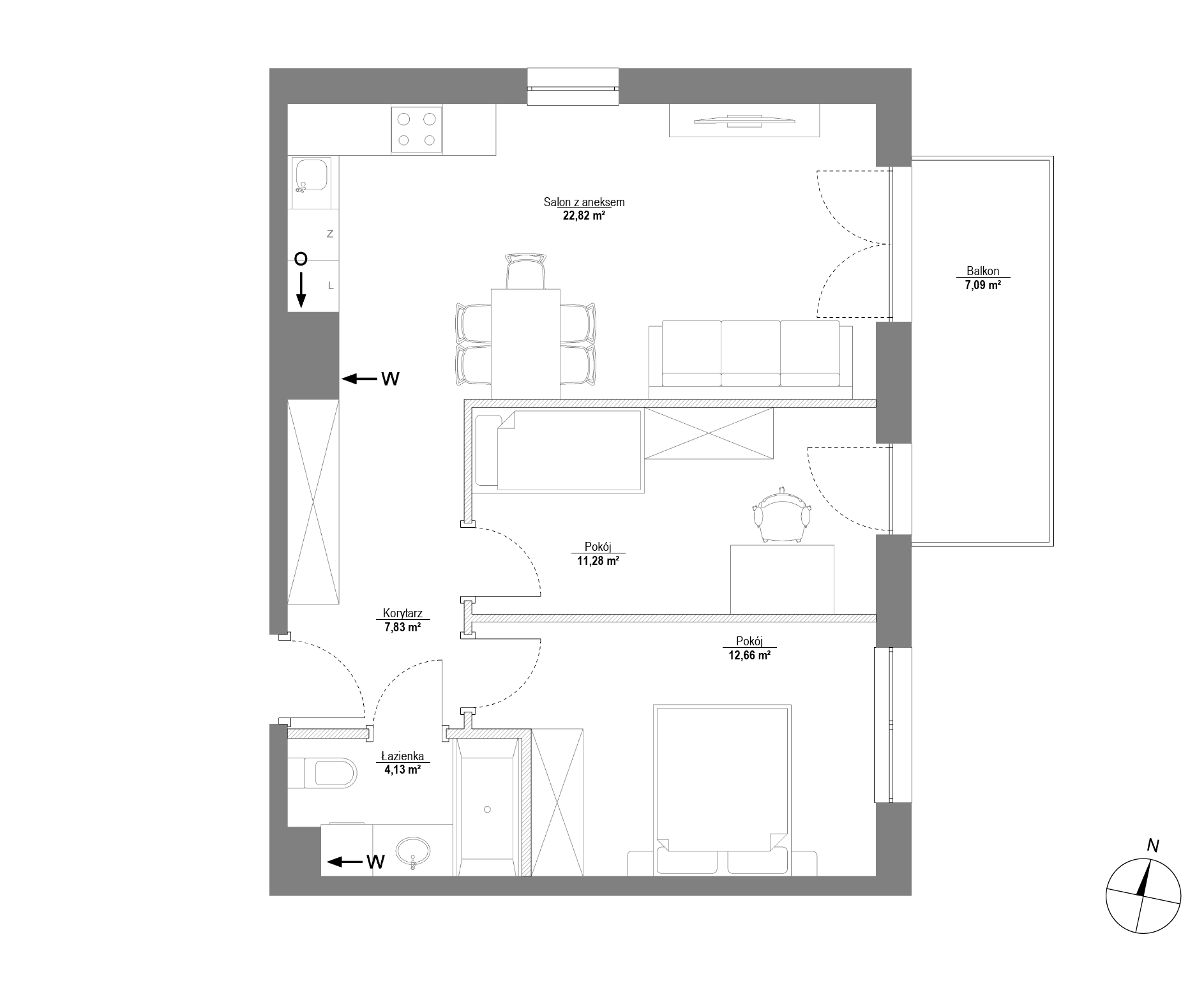 Plan 3 pok. 59m²