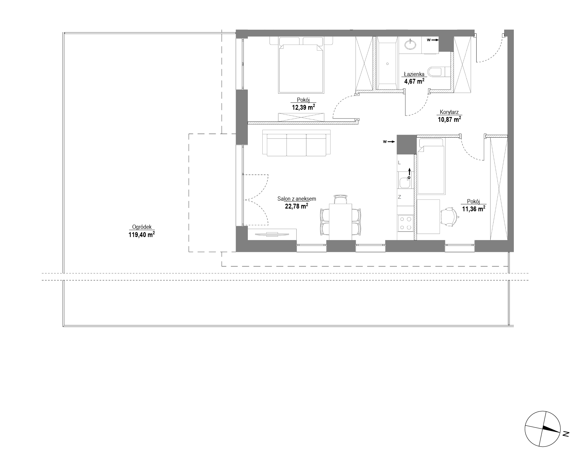 Plan 3 pok. 62m²