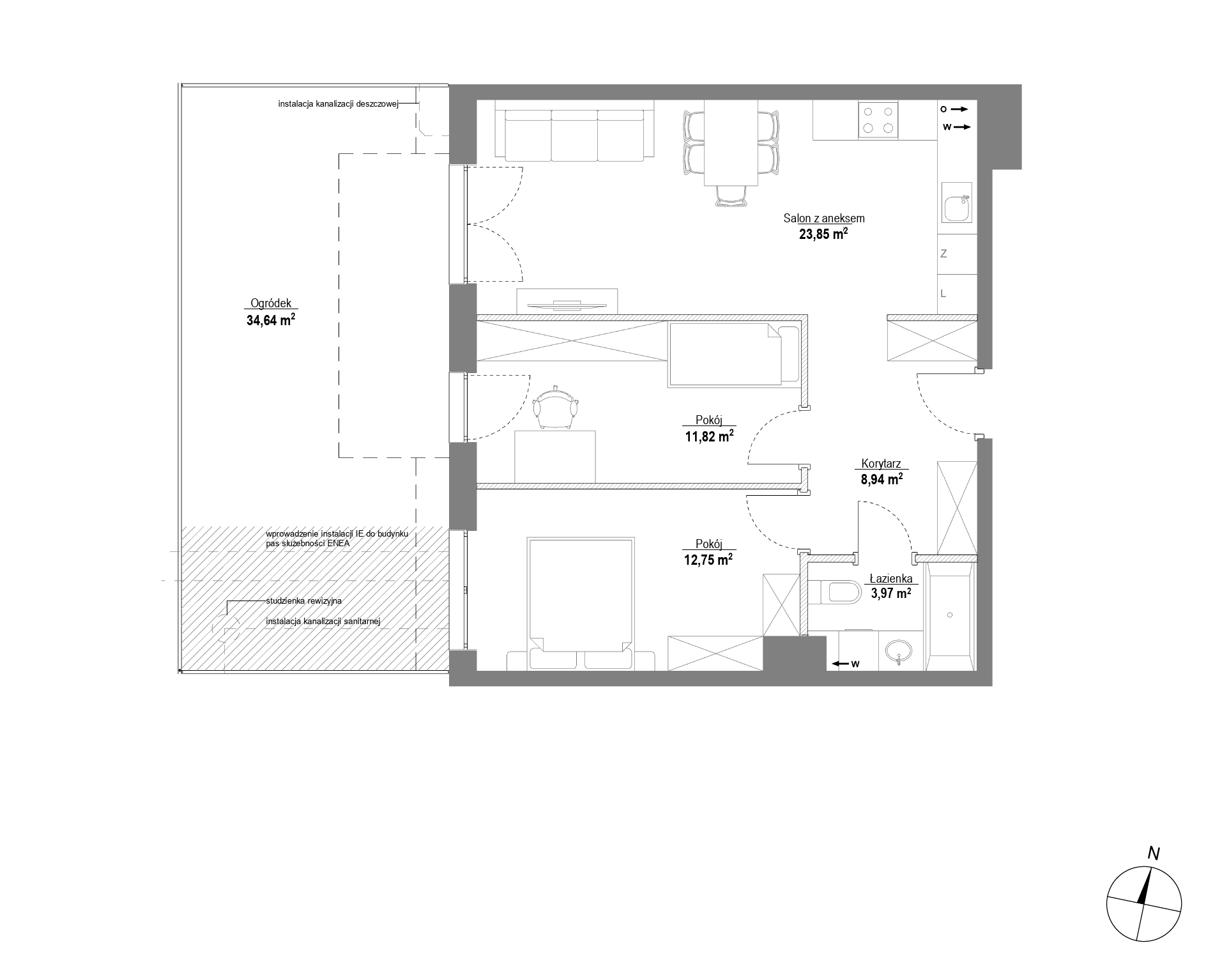 Plan 3 pok. 61m²