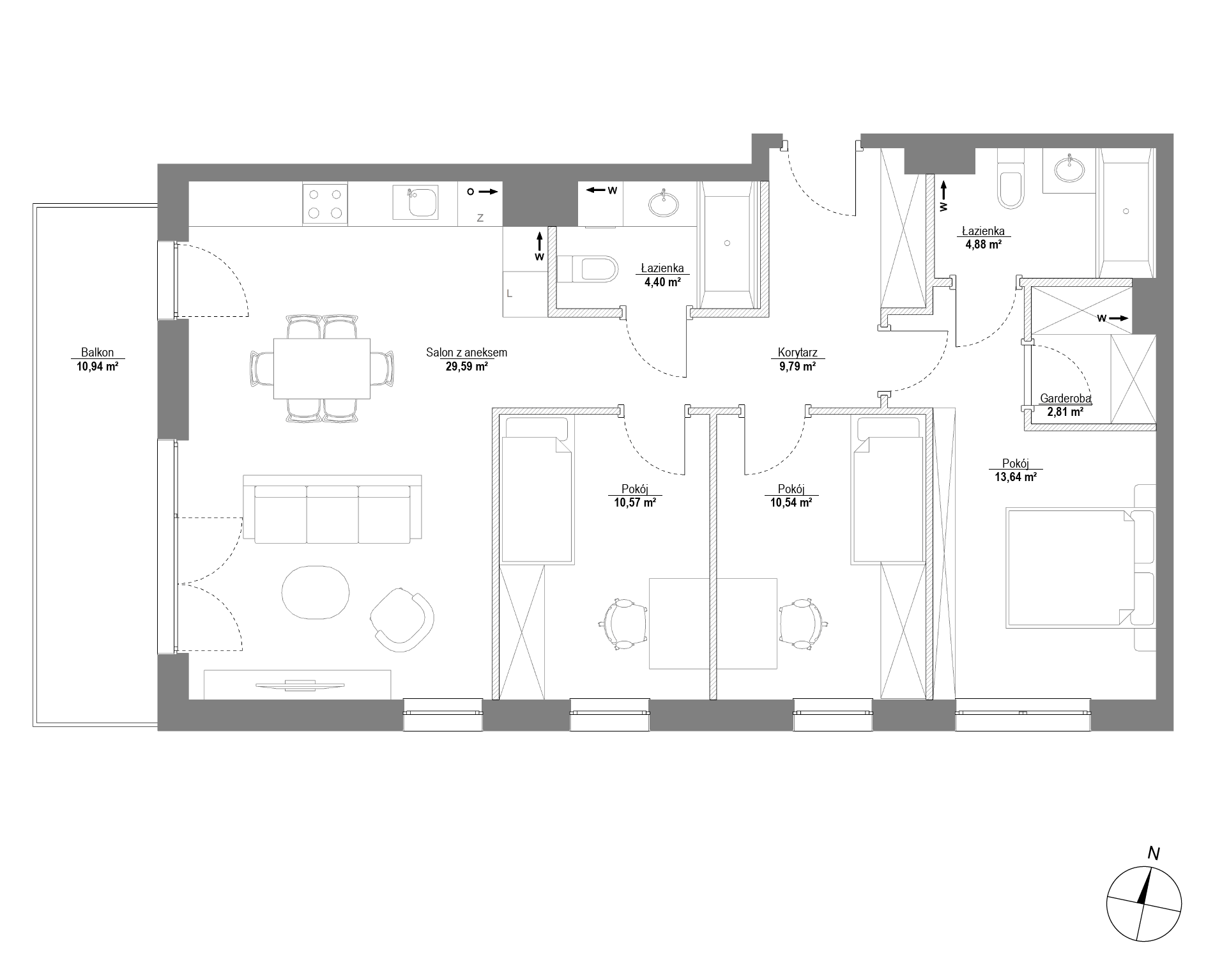 Plan 4 pok. 86m²