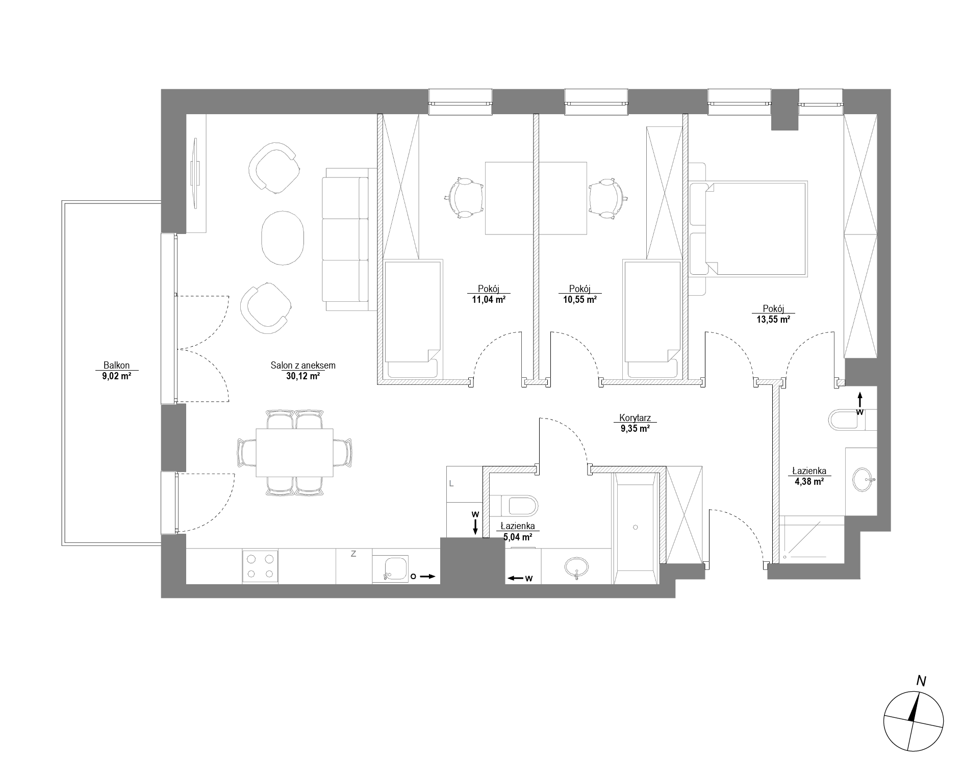Plan 4 pok. 84m²
