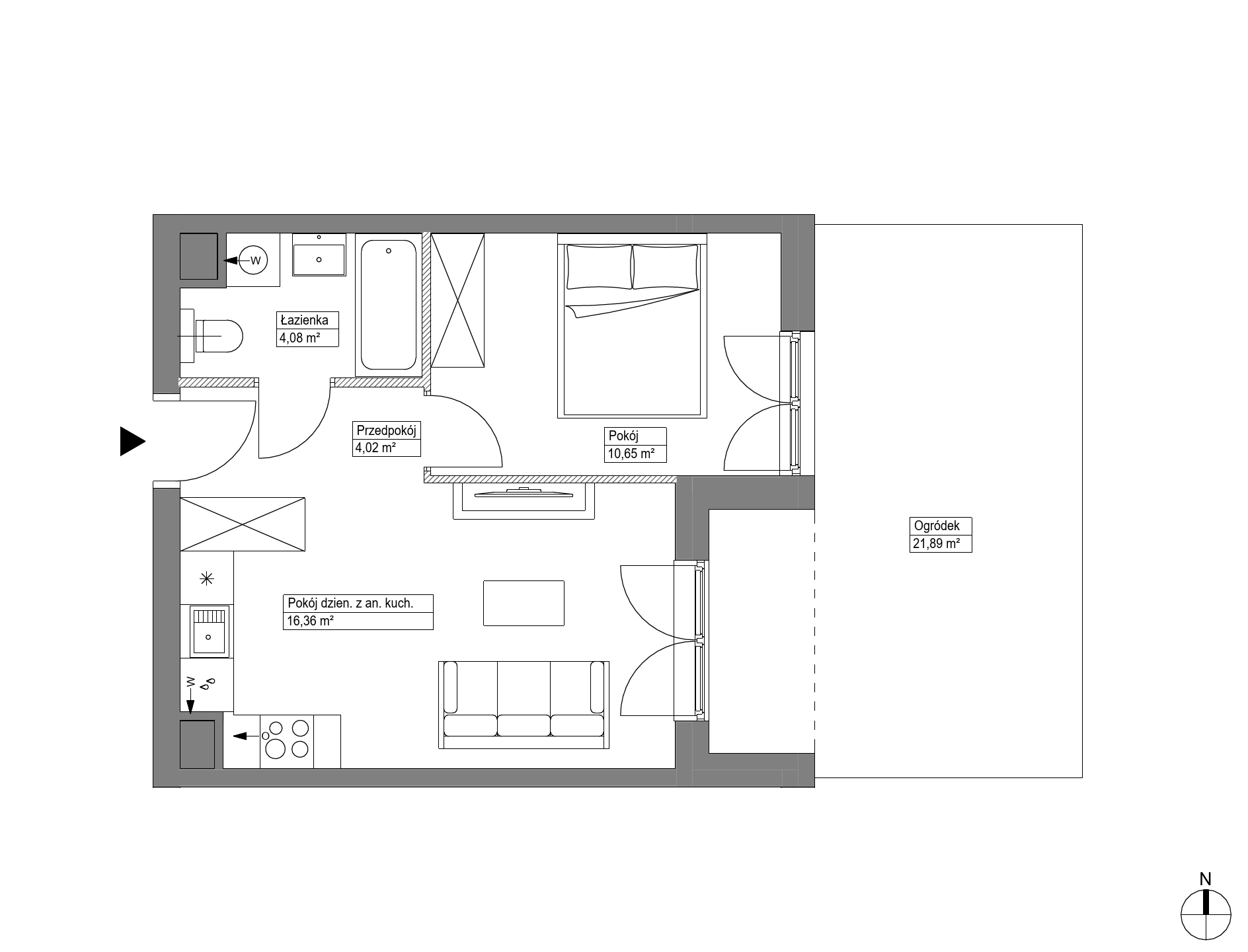 Plan 2 pok. 35m²