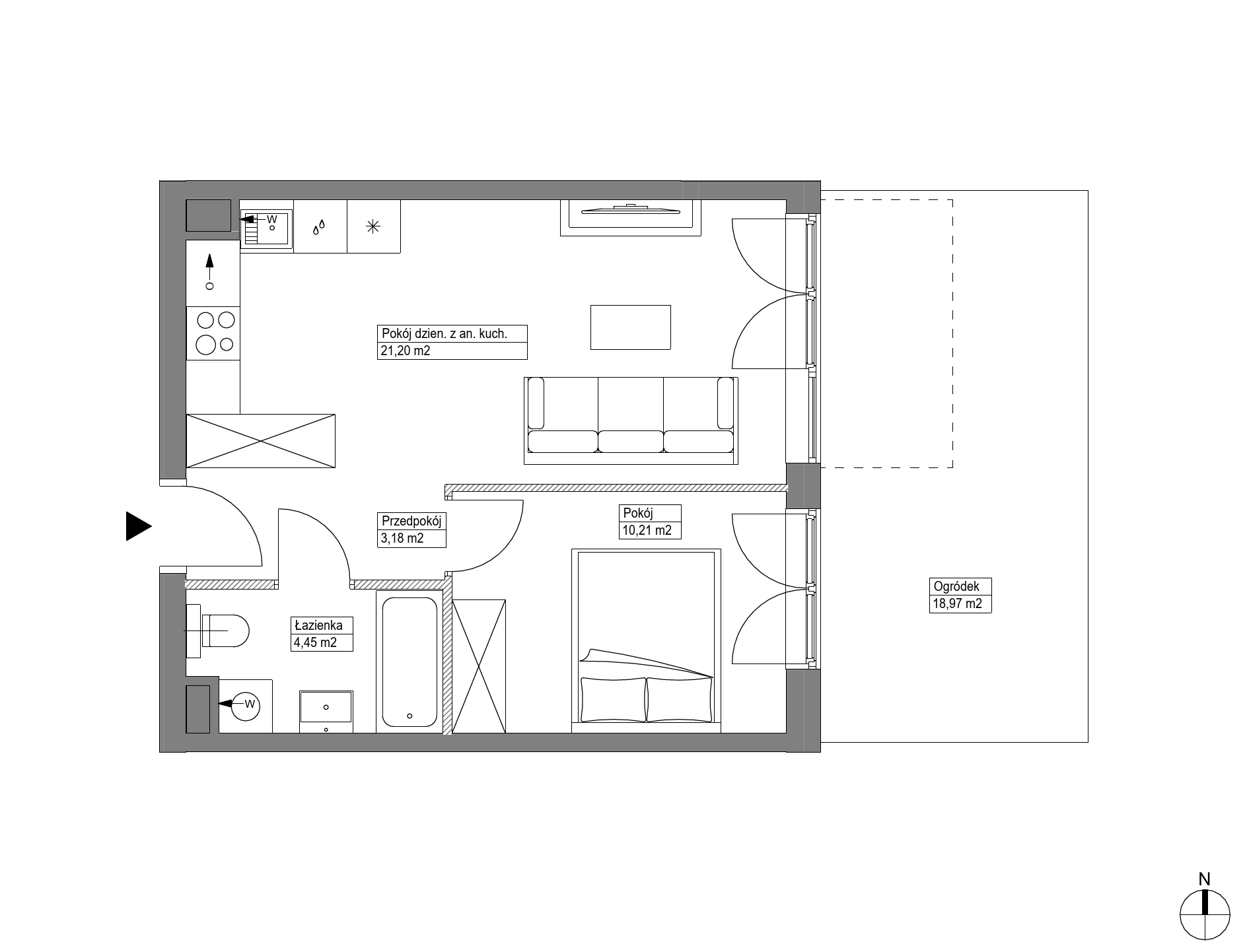 Plan 2 pok. 39m²