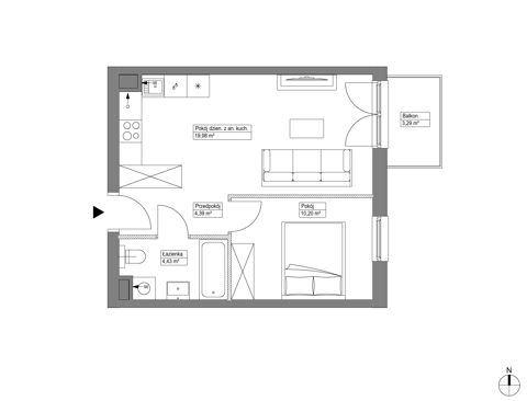 Plan 2 pok. 39m²