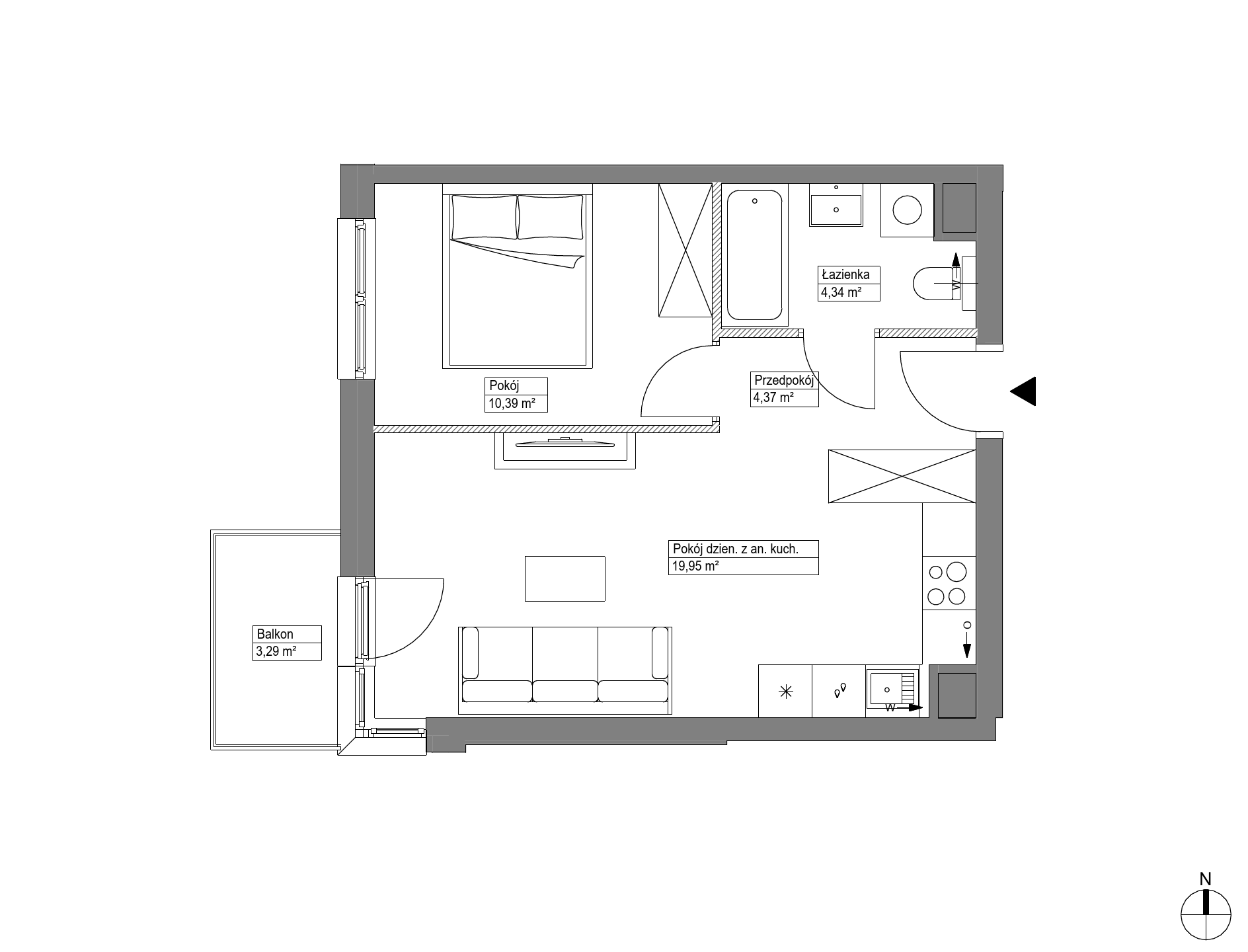 Plan 2 pok. 39m²