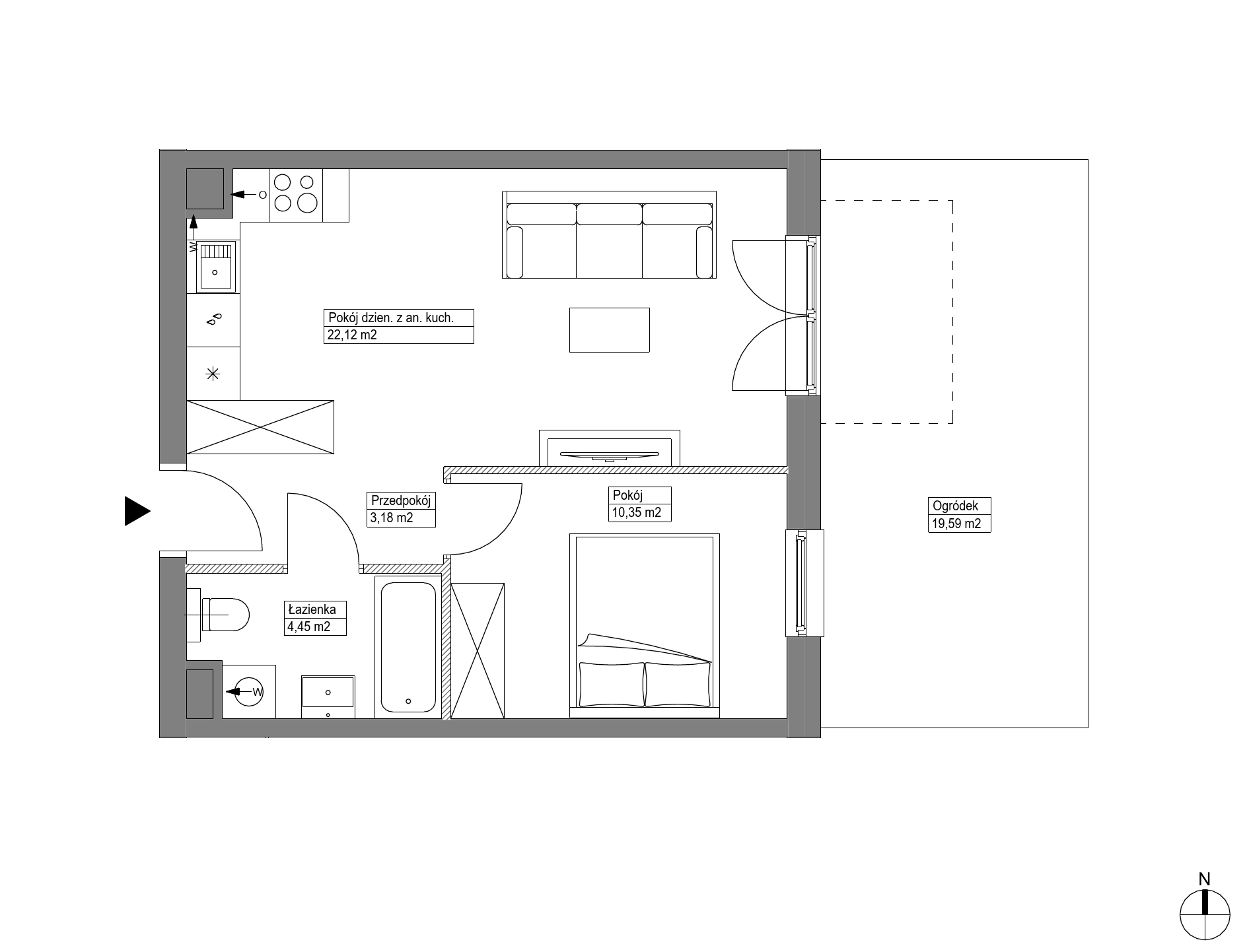 Plan 2 pok. 40m²