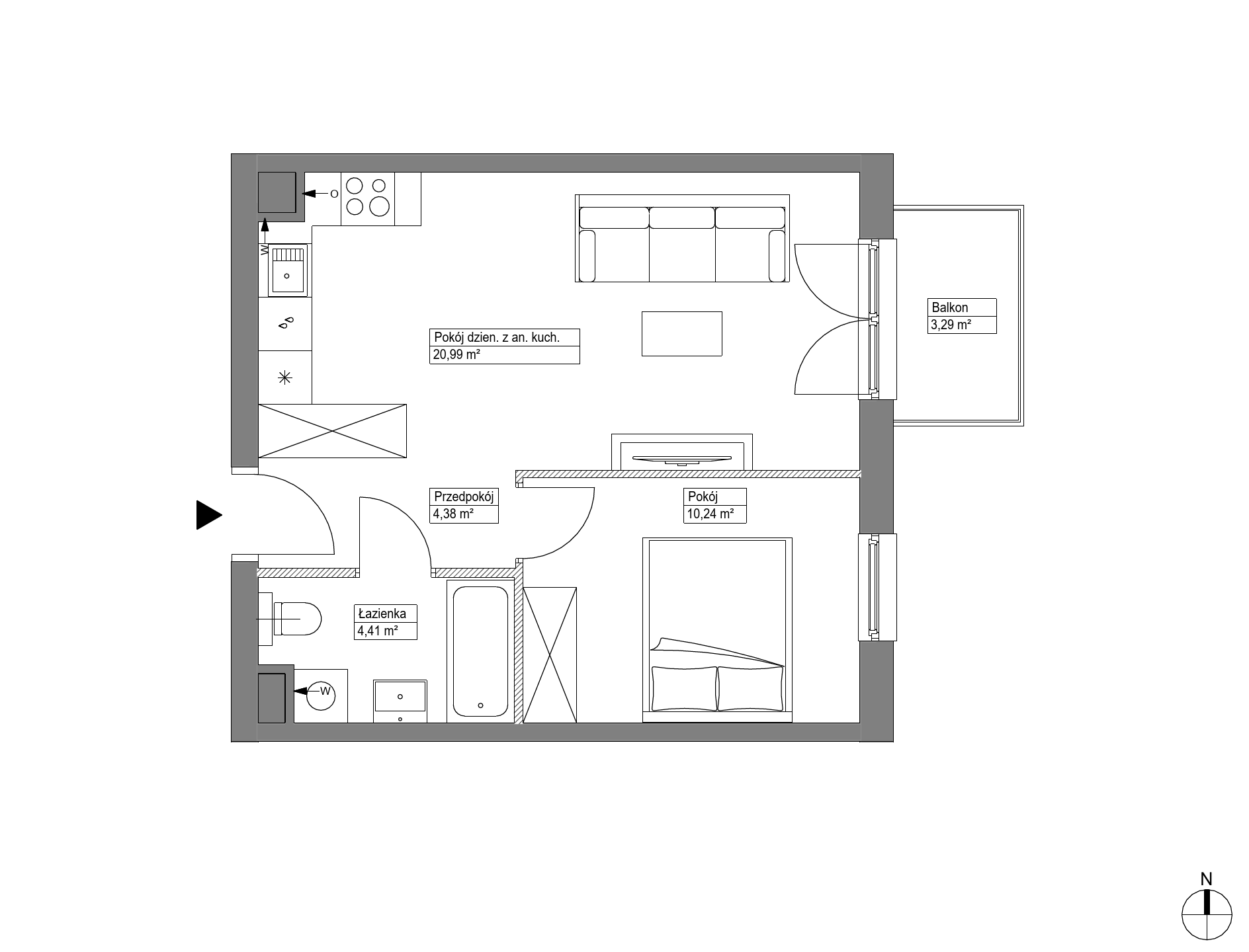 Plan 2 pok. 40m²