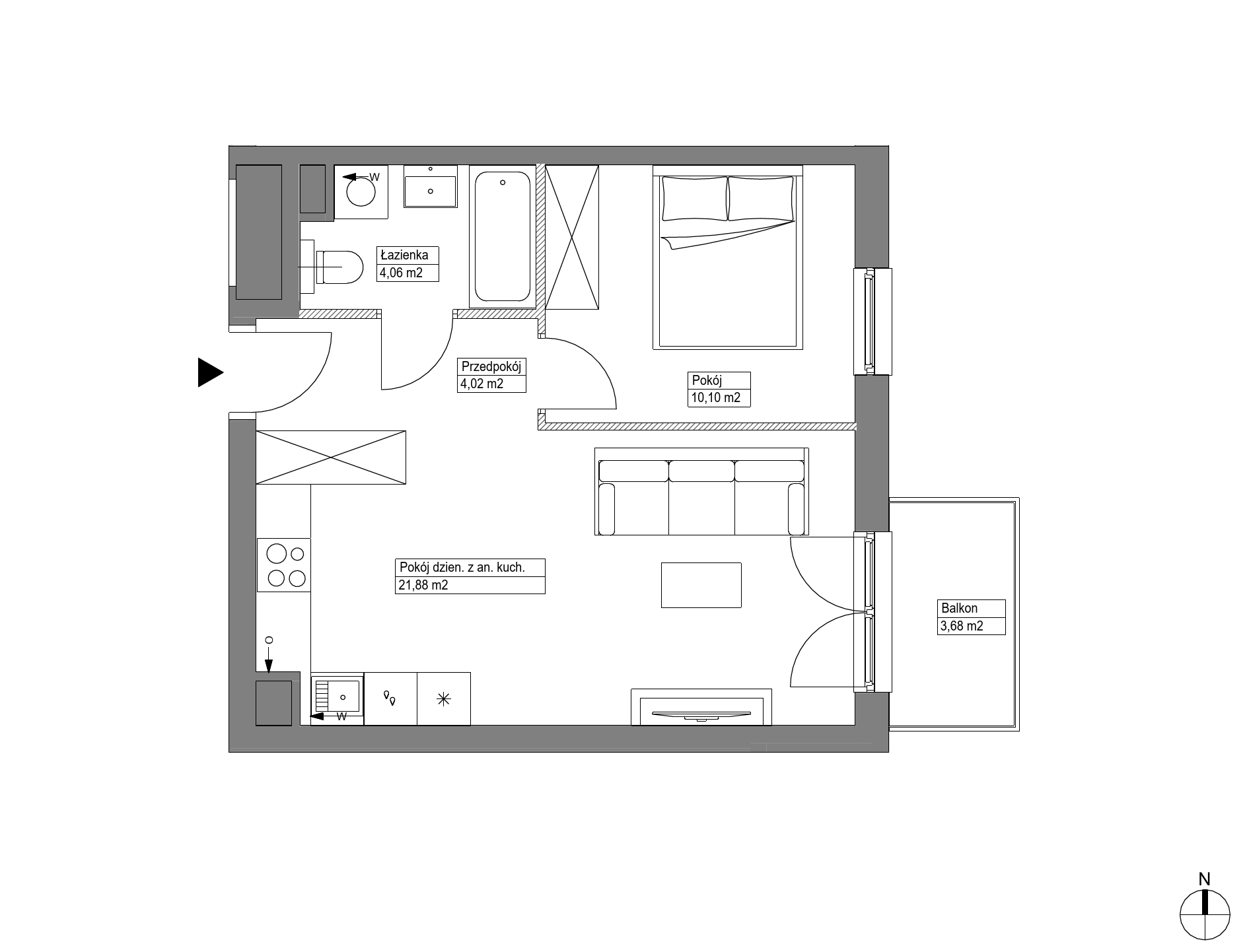 Plan 2 pok. 40m²