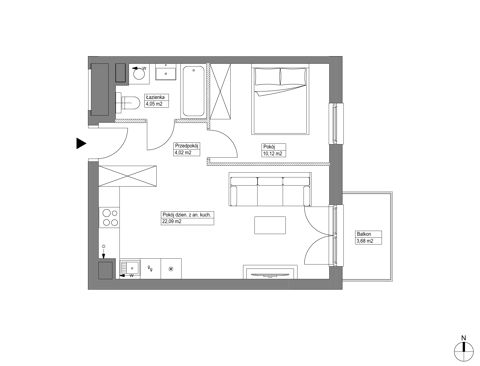 Plan 2 pok. 40m²