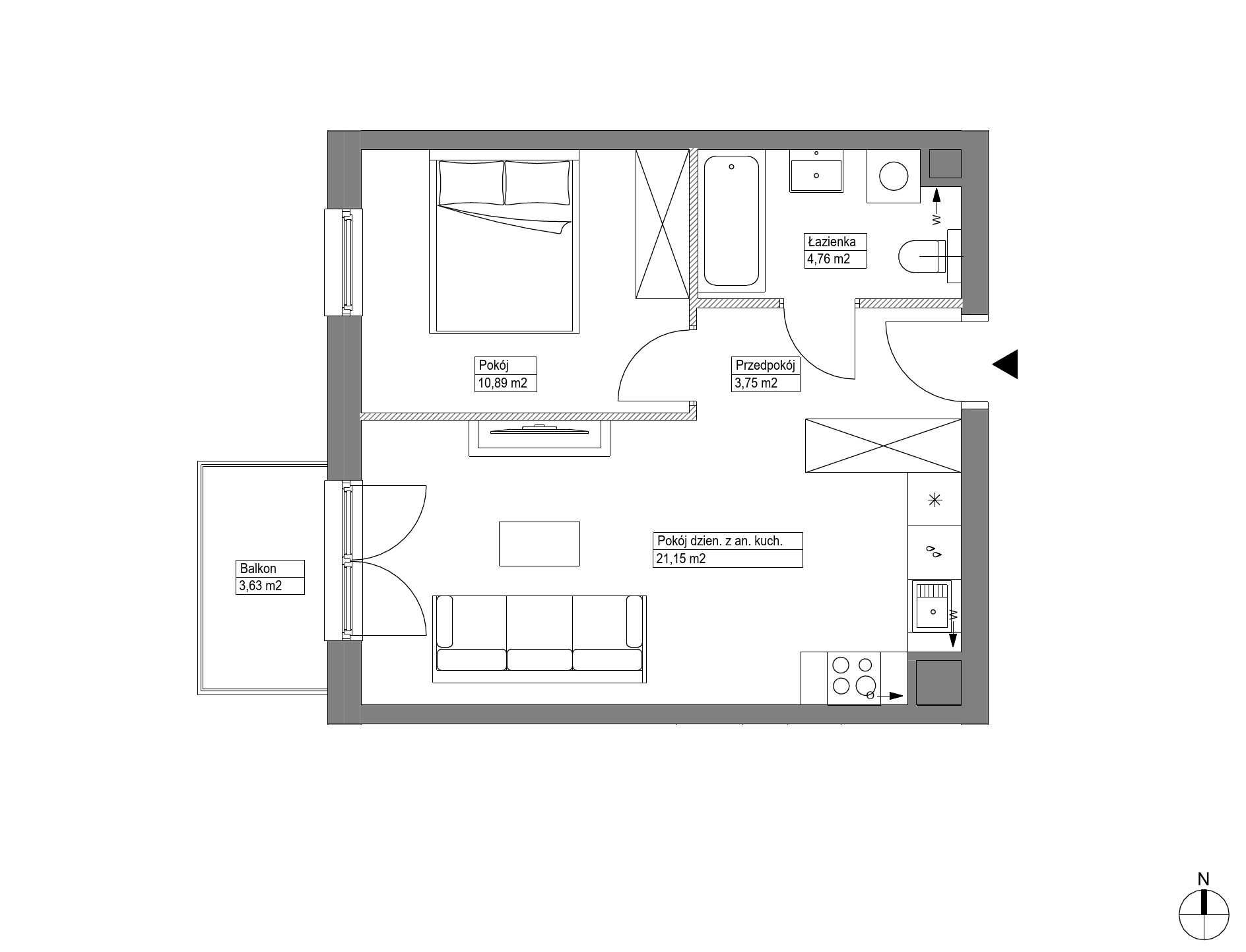 Plan 2 pok. 41m²
