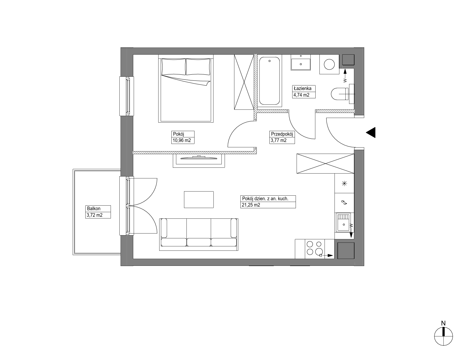 Plan 2 pok. 41m²