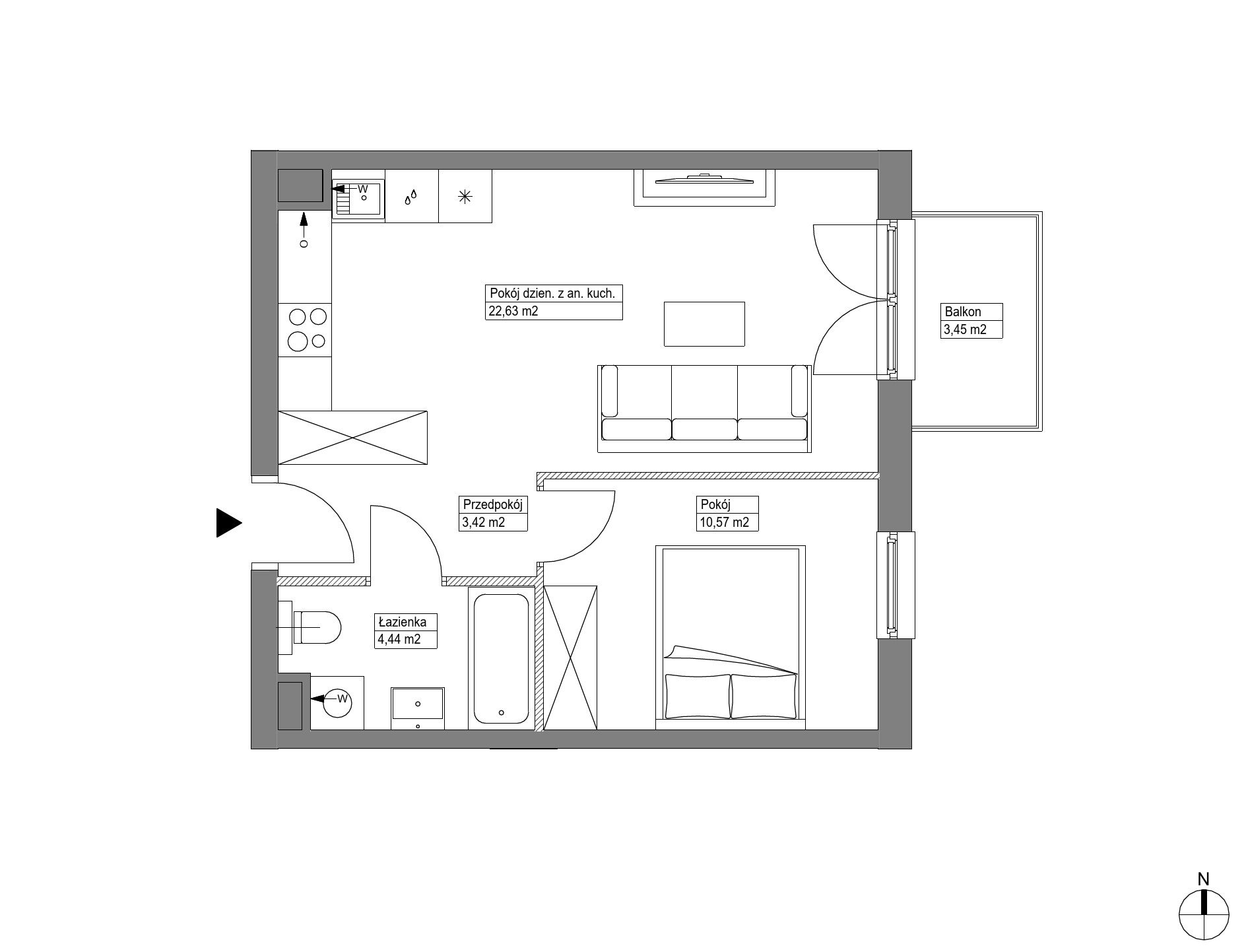 Plan 2 pok. 41m²